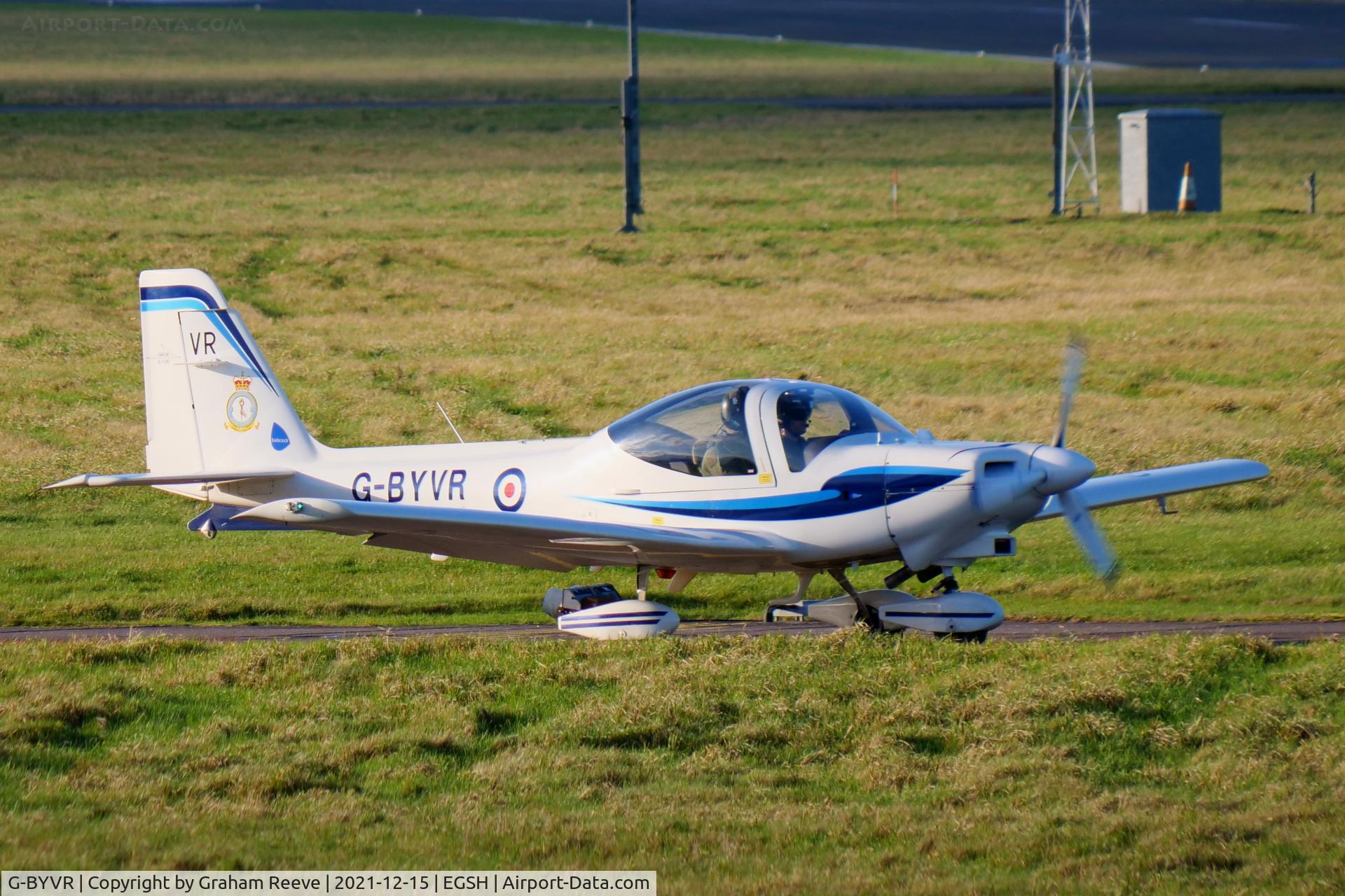 G-BYVR, 2000 Grob G-115E Tutor T1 C/N 82127/E, Departing from Norwich.
