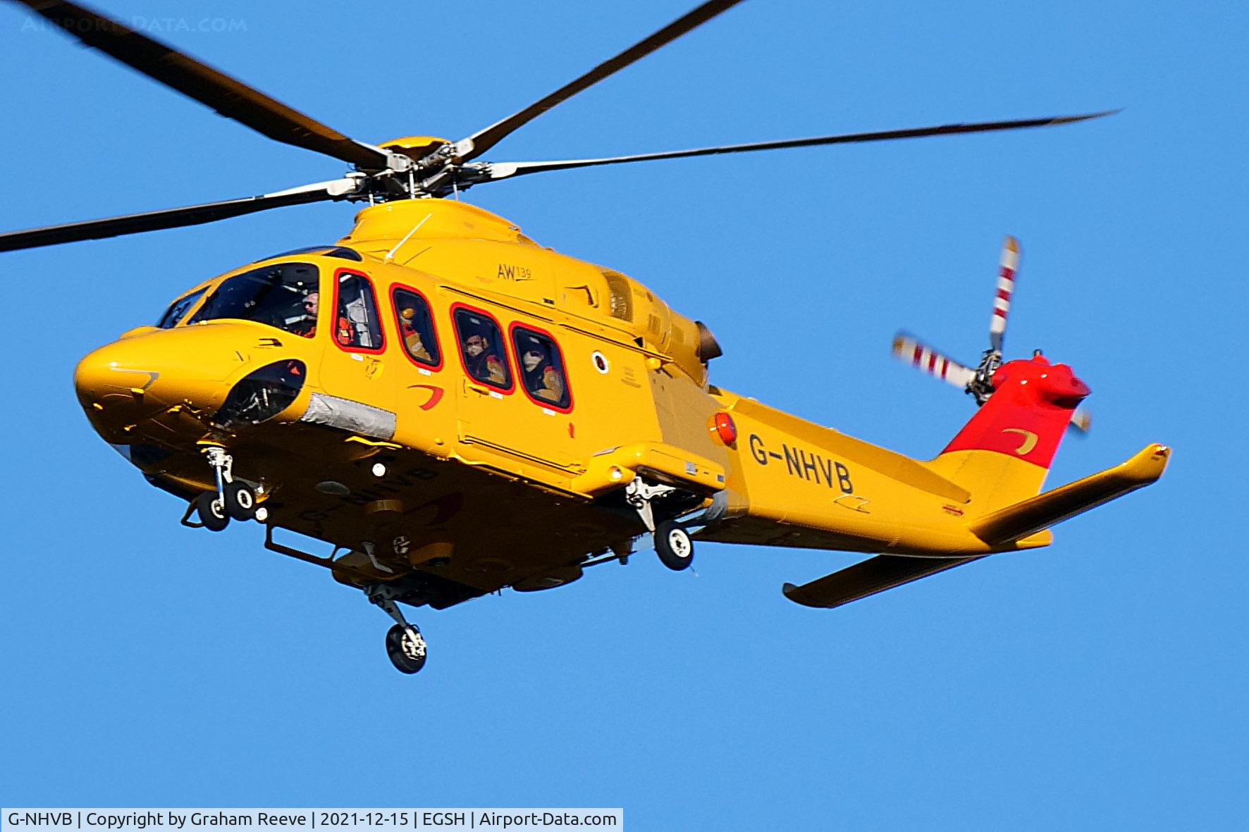 G-NHVB, 2013 AgustaWestland AW-139 C/N 41354, Landing at Norwich.