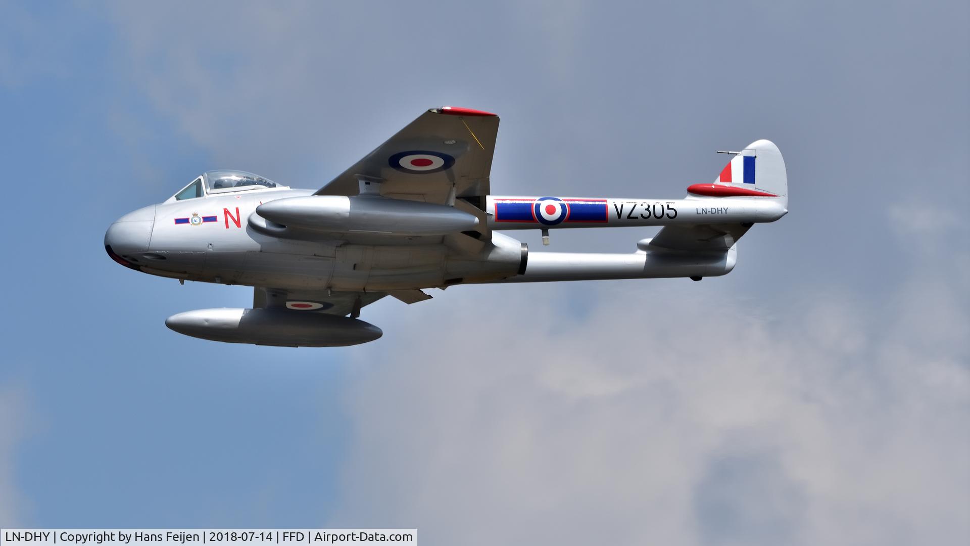 LN-DHY, 1952 De Havilland (FFA) DH-100 Vampire FB6 C/N 705, RIAT Fairford, UK, 2018