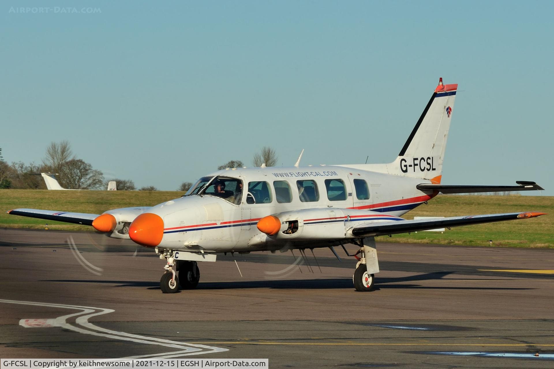 G-FCSL, 1972 Piper PA-31-350 Chieftain C/N 31-7852052, Arriving at Norwich for calibration work.