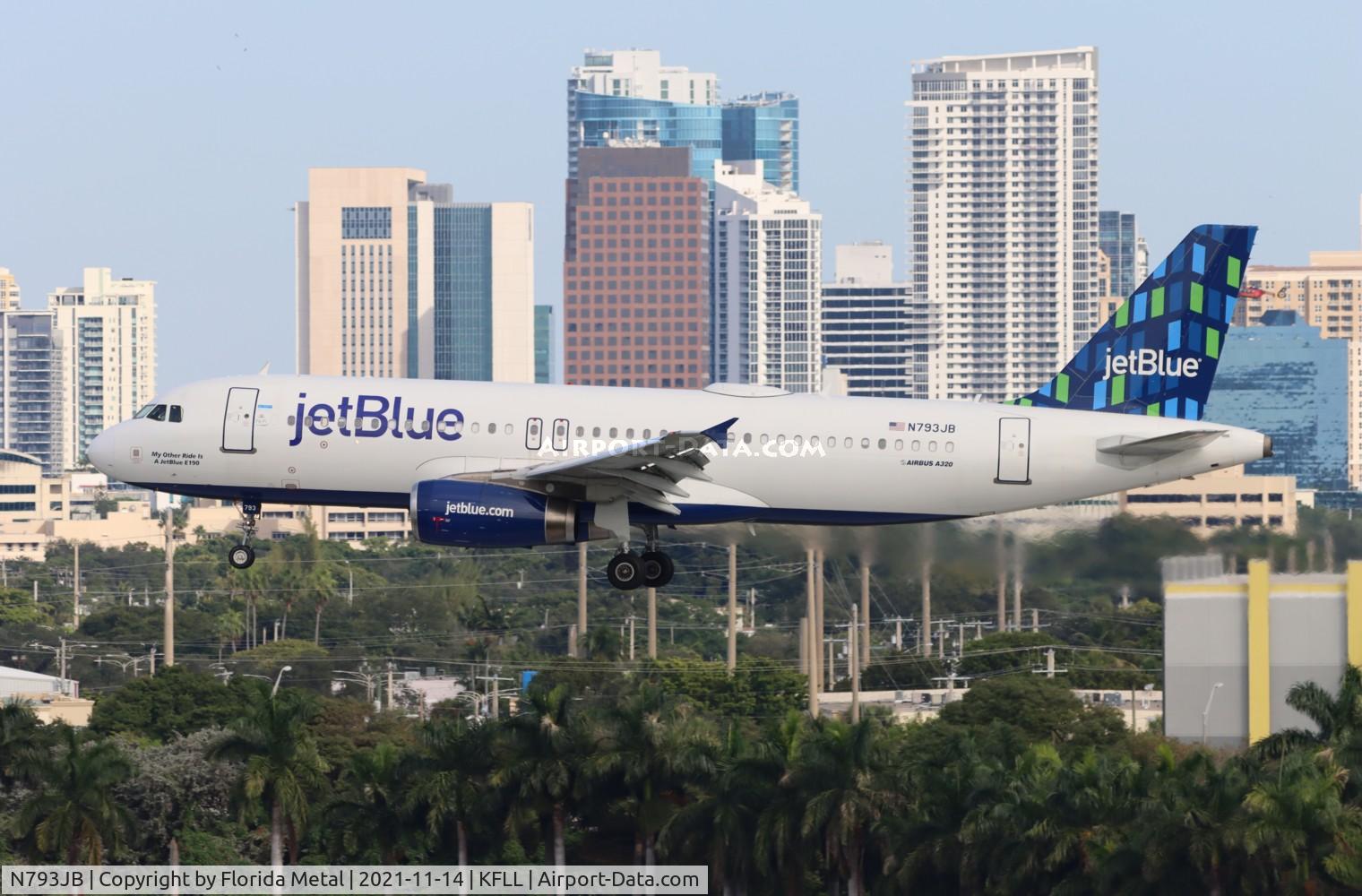N793JB, 2011 Airbus A320-232 C/N 4647, FLL 2021