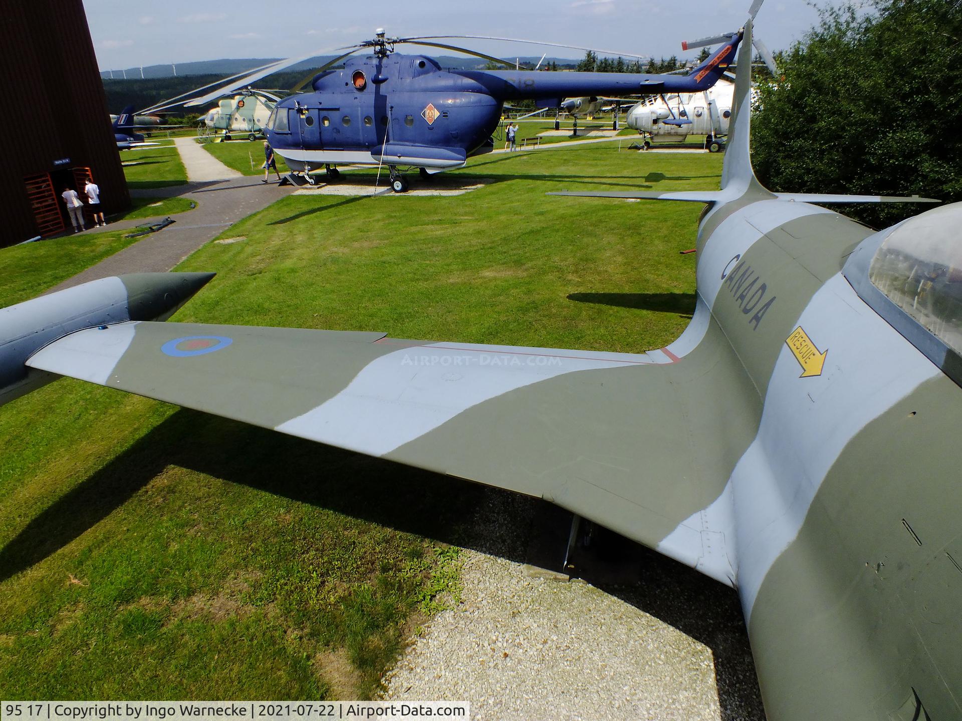 95 17, 1958 Lockheed T-33A Shooting Star C/N 580-1650, Lockheed T-33A, displayed in Canadian Forces markings at the Flugausstellung P. Junior, Hermeskeil