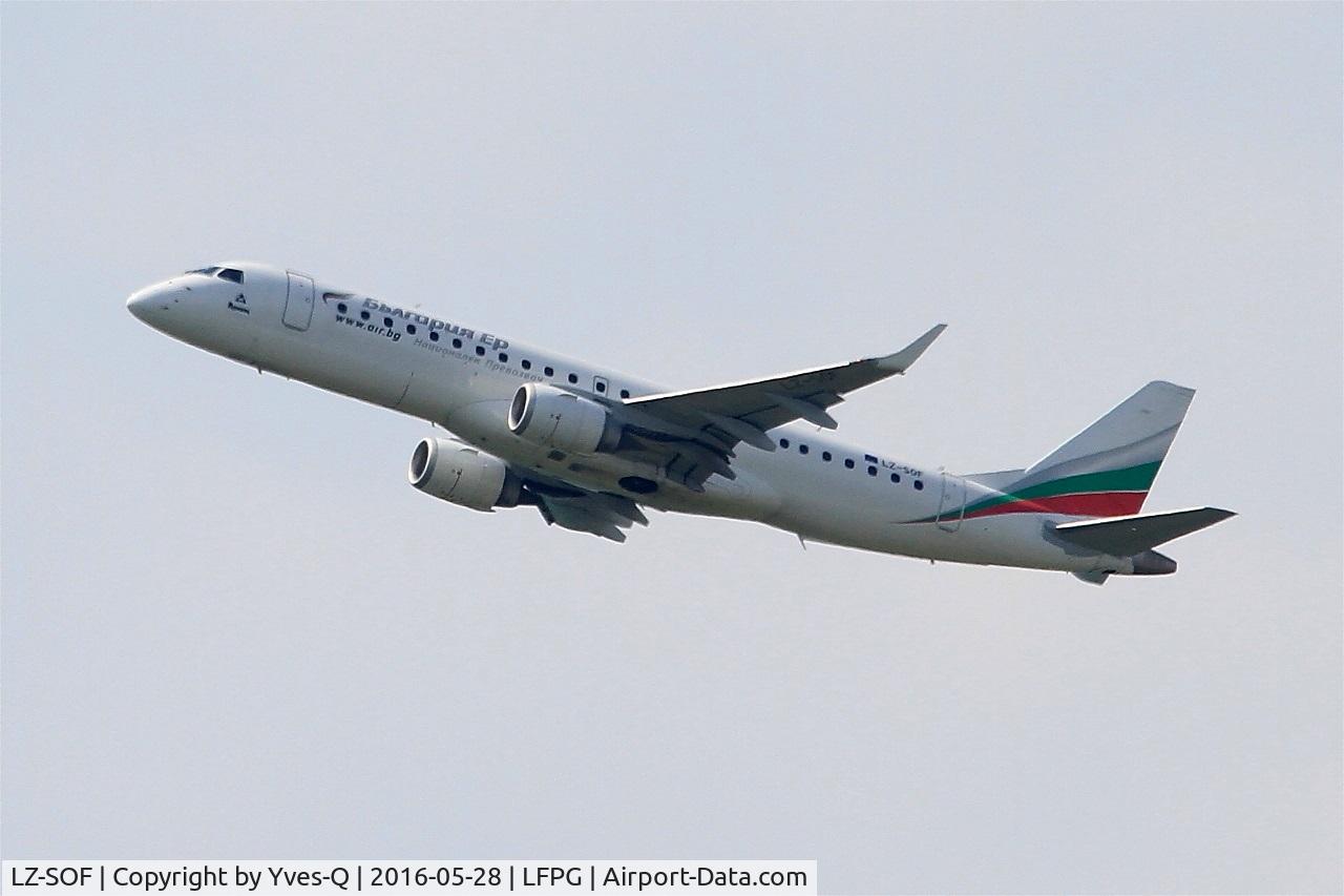 LZ-SOF, 2012 Embraer 190AR (ERJ-190-100IGW) C/N 19000492, Embraer 190AR, Climbing from rwy 08L, Roissy Charles De Gaulle airport (LFPG-CDG)