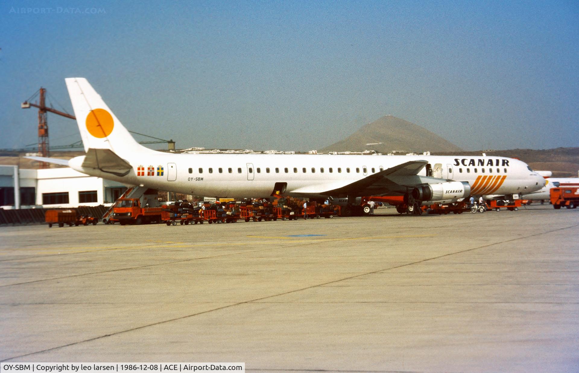 OY-SBM, 1968 Douglas DC-8-63 C/N 45924, Arrecife 8.12.1986
