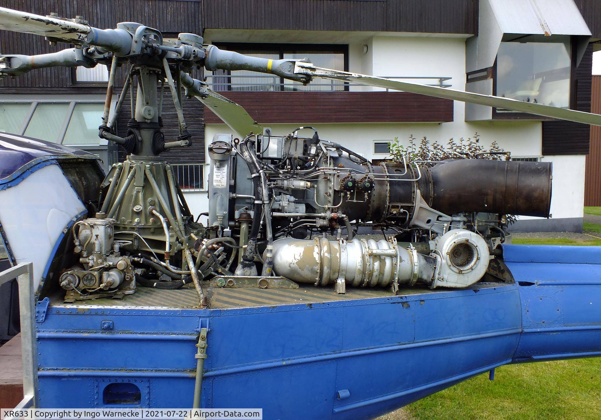 XR633, 1964 Westland Scout AH.1 C/N F9533, Westland Scout AH1, used as a childrens 'hands-on-exhibit' at the Flugausstellung P. Junior, Hermeskeil
