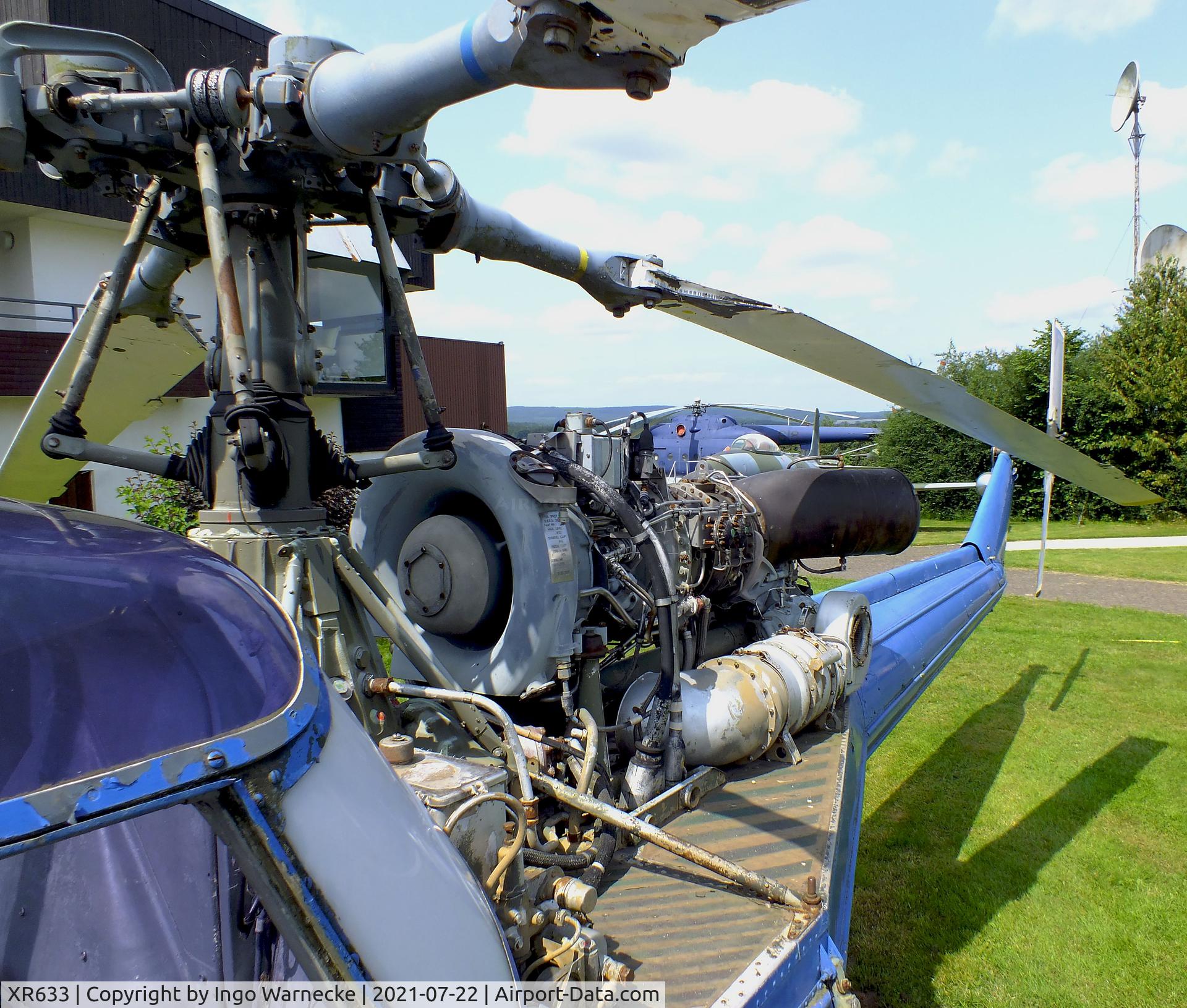 XR633, 1964 Westland Scout AH.1 C/N F9533, Westland Scout AH1, used as a childrens 'hands-on-exhibit' at the Flugausstellung P. Junior, Hermeskeil