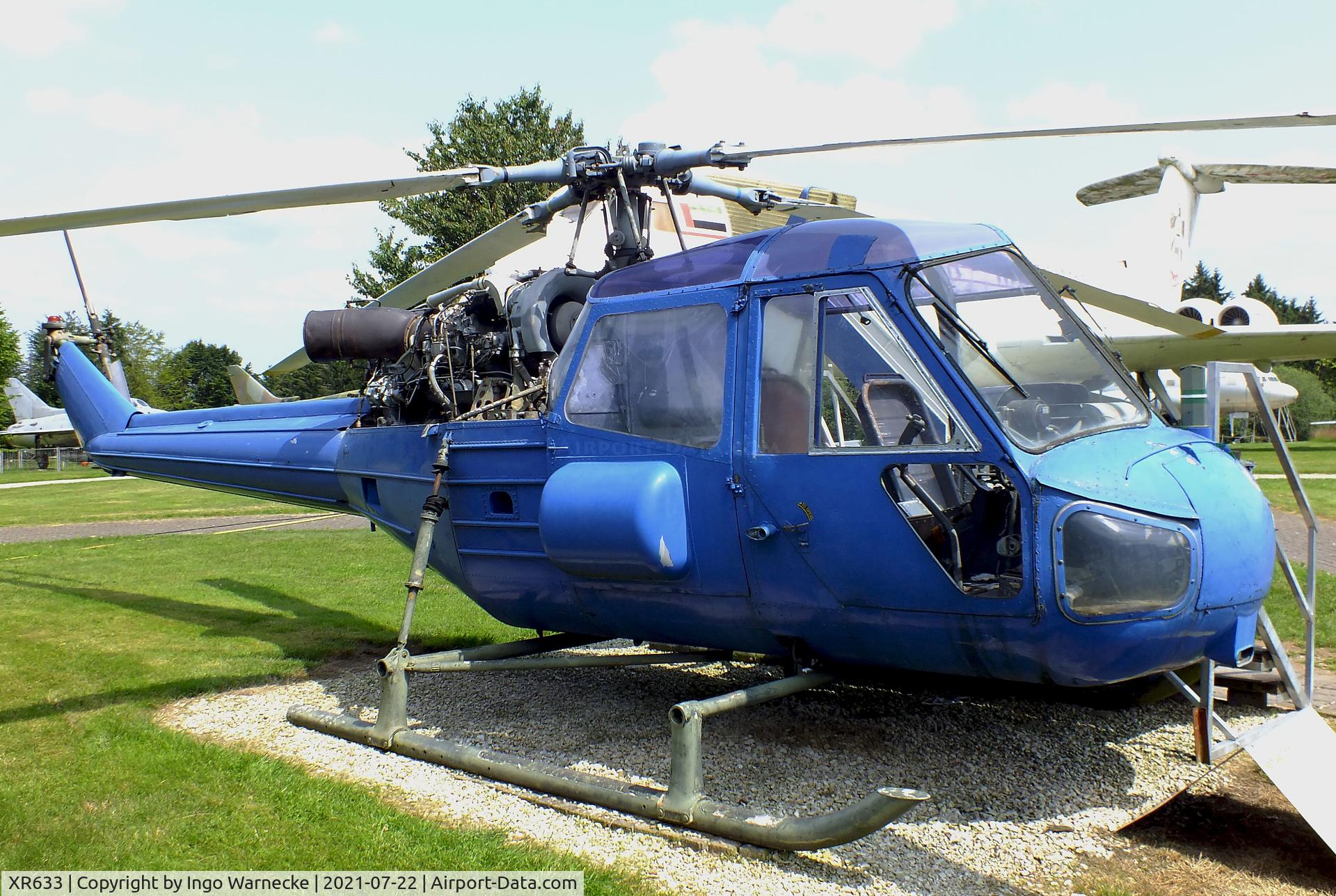XR633, 1964 Westland Scout AH.1 C/N F9533, Westland Scout AH1, used as a childrens 'hands-on-exhibit' at the Flugausstellung P. Junior, Hermeskeil