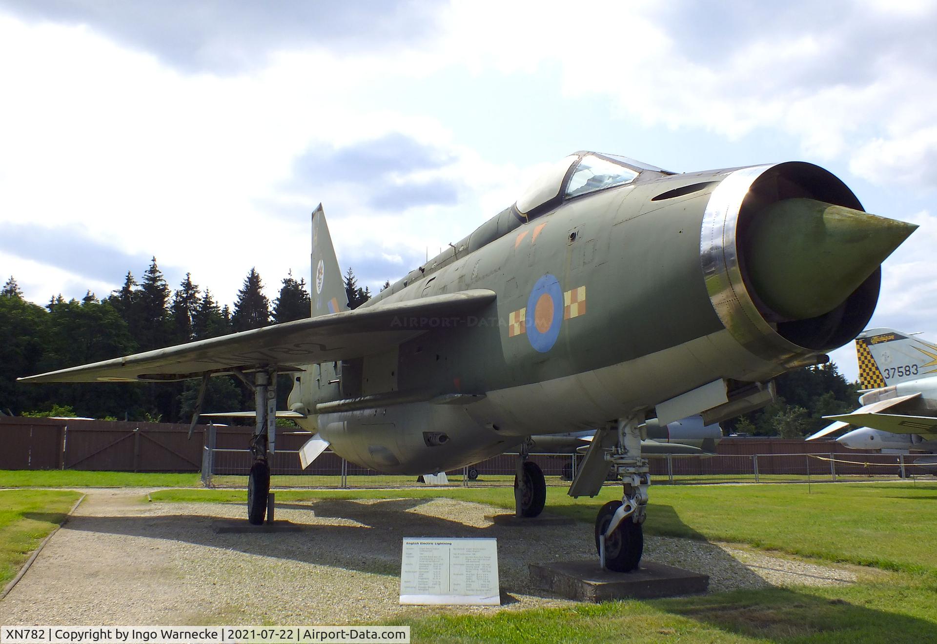 XN782, 1962 English Electric Lightning F.2A C/N 95135, English Electric (BAC) Lightning F2A at the Flugausstellung P. Junior, Hermeskeil