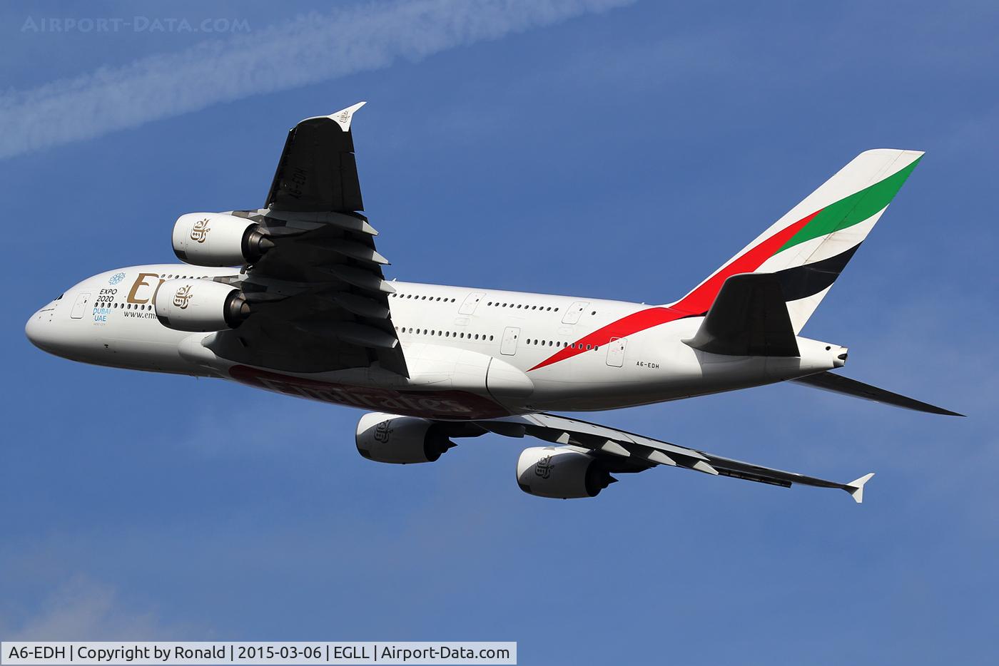A6-EDH, 2009 Airbus A380-861 C/N 025, at lhr