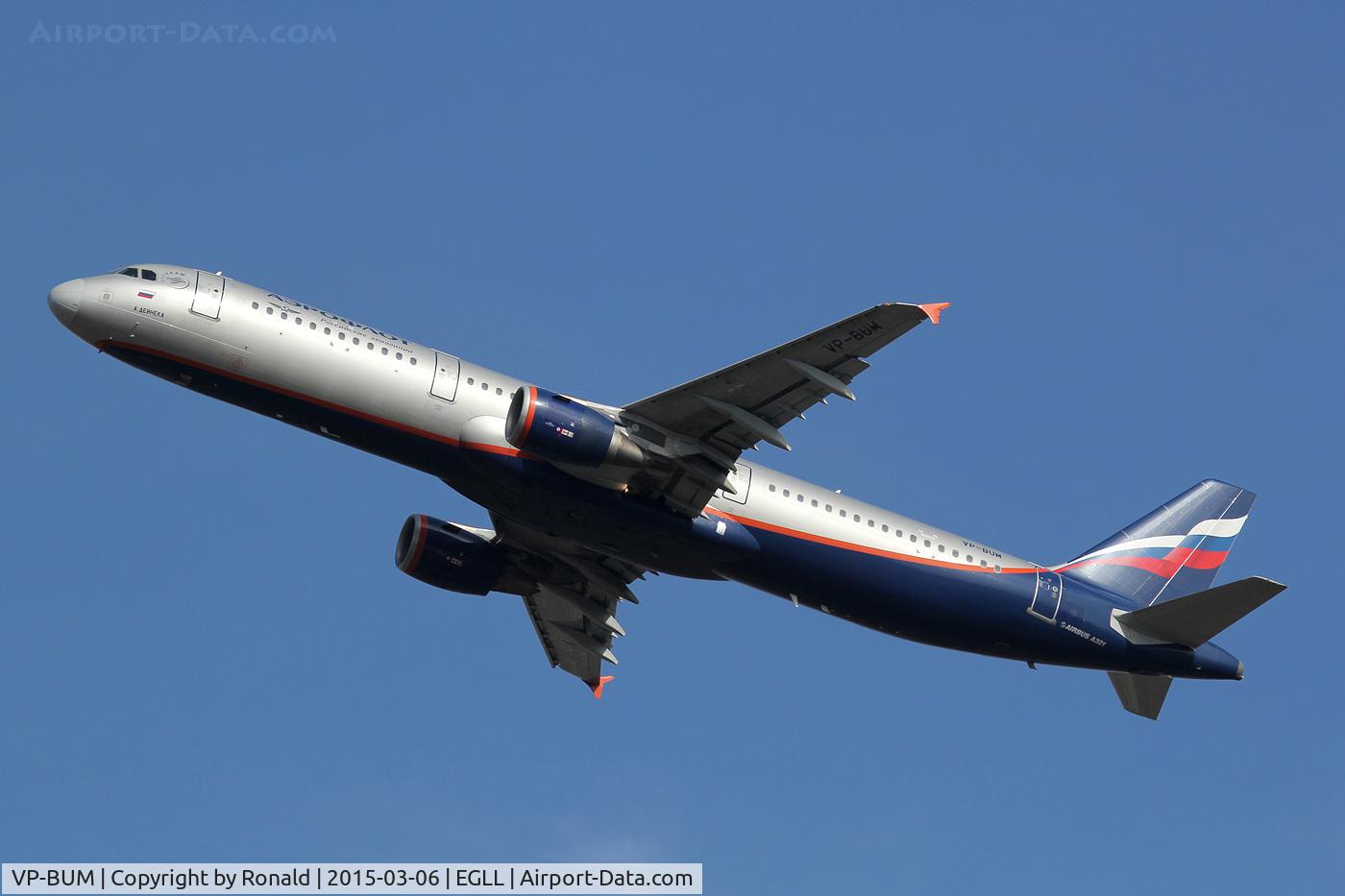 VP-BUM, 2007 Airbus A321-211 C/N 3267, at lhr