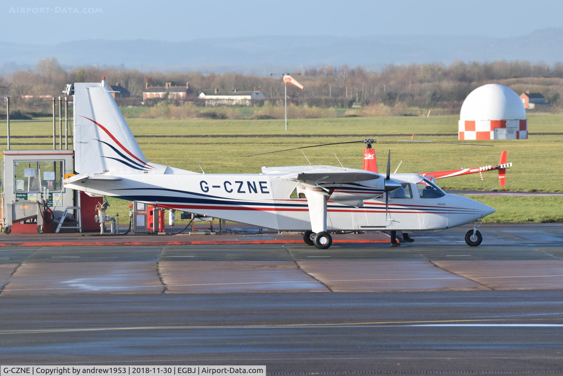 G-CZNE, 2002 Britten-Norman BN-2B-20 Islander C/N 2301, G-CZNE at Gloucestershire Airport.