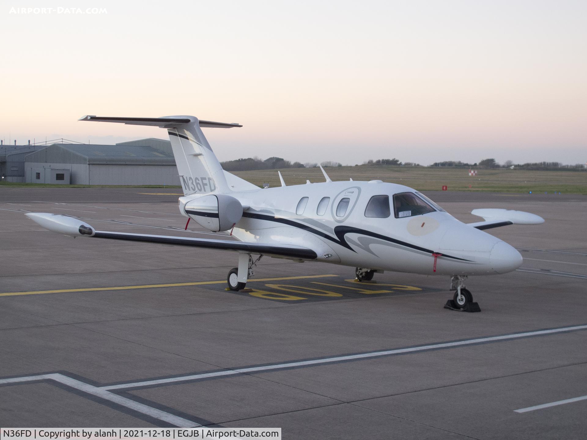 N36FD, 2008 Eclipse Aviation Corp EA500 C/N 000137, Parked on the west apron, Guernsey