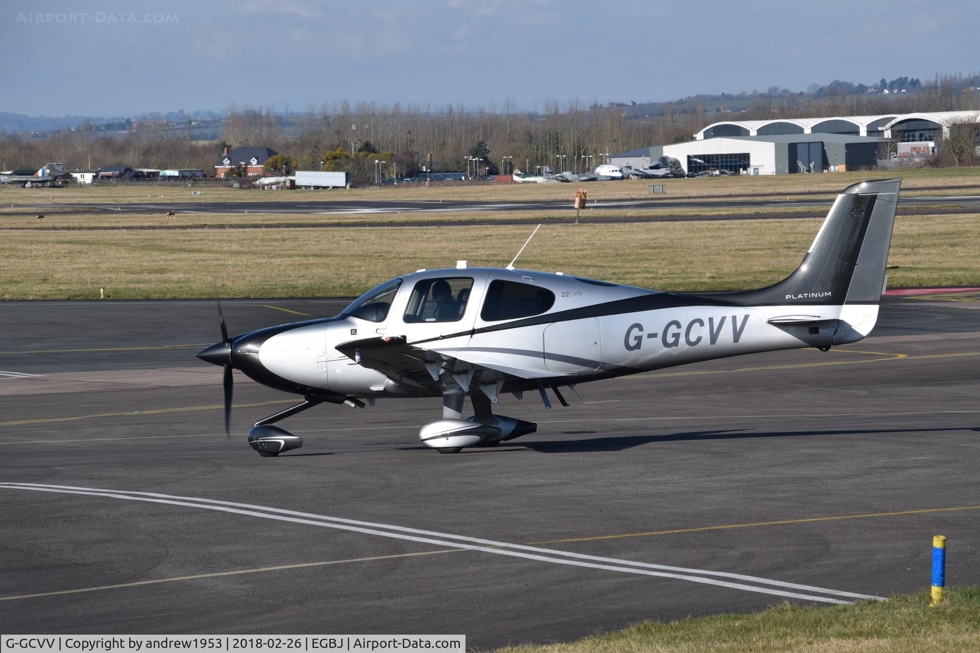 G-GCVV, 2015 Cirrus SR22 C/N 4244, G-GCVV at Gloucestershire Airport.