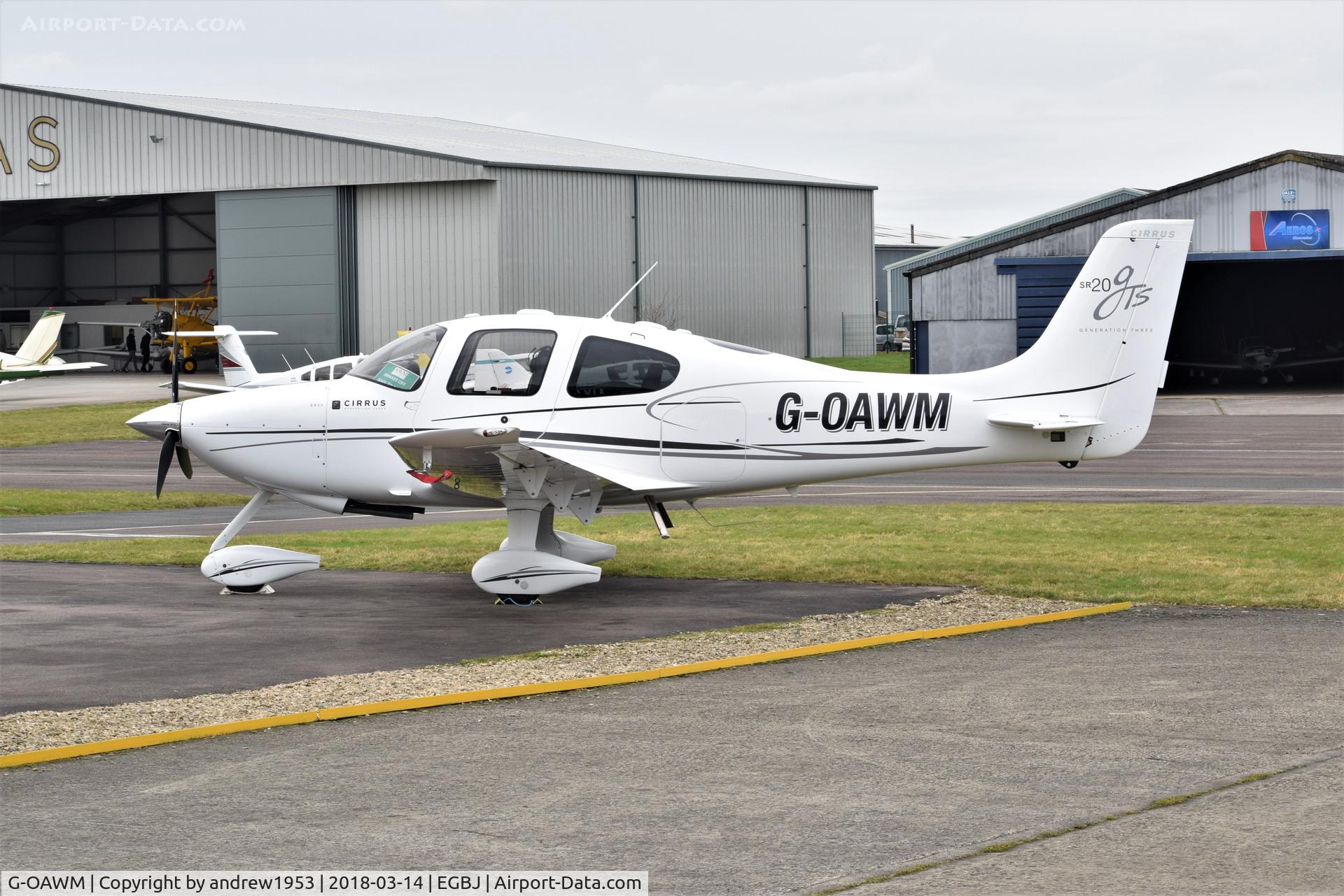 G-OAWM, 2008 Cirrus SR20 GTS G3 C/N 1972, G-OAWM at Gloucestershire Airport.