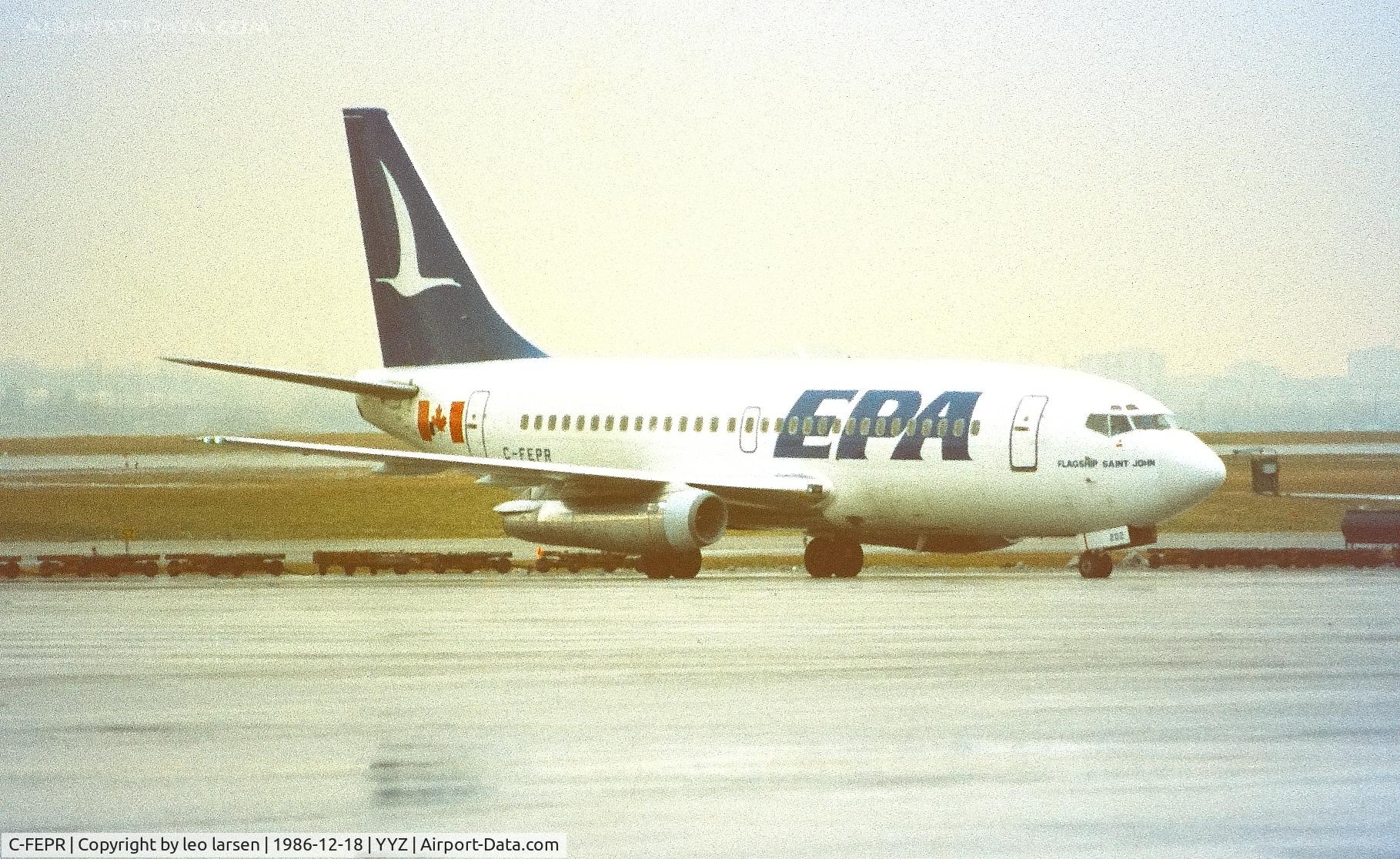 C-FEPR, 1969 Boeing 737-2E1 C/N 20397, Toronto 18.12.1986. 
