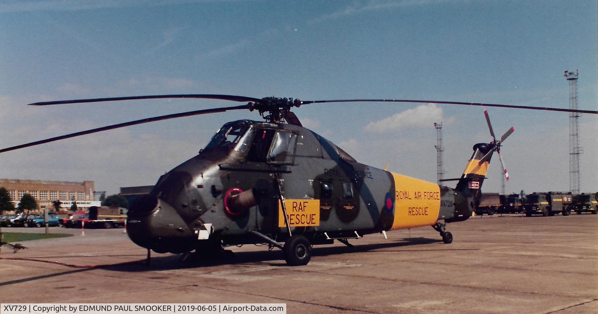 XV729, 1968 Westland Wessex HC.2 C/N WA624, Interim SAR colours at RAF Leconfield early 80's
