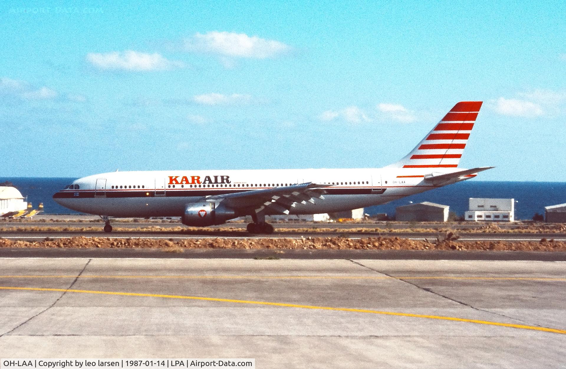 OH-LAA, 1984 Airbus A300B4-203 C/N 299, Las Palmas 3.1.1987