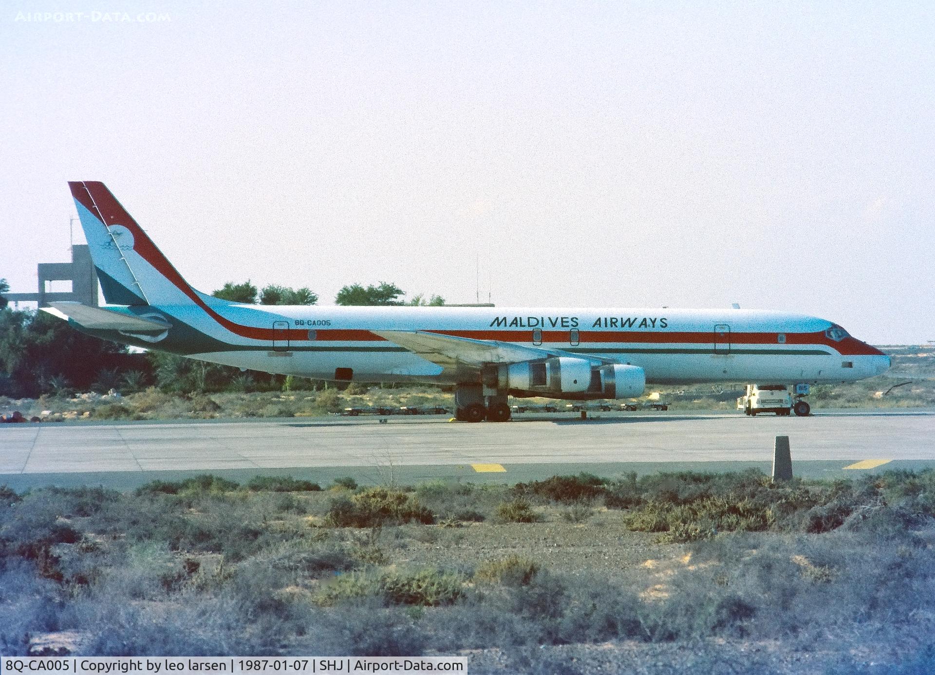 8Q-CA005, 1964 Douglas DC-8-51 C/N 45689, Sharjah 7.1.1987