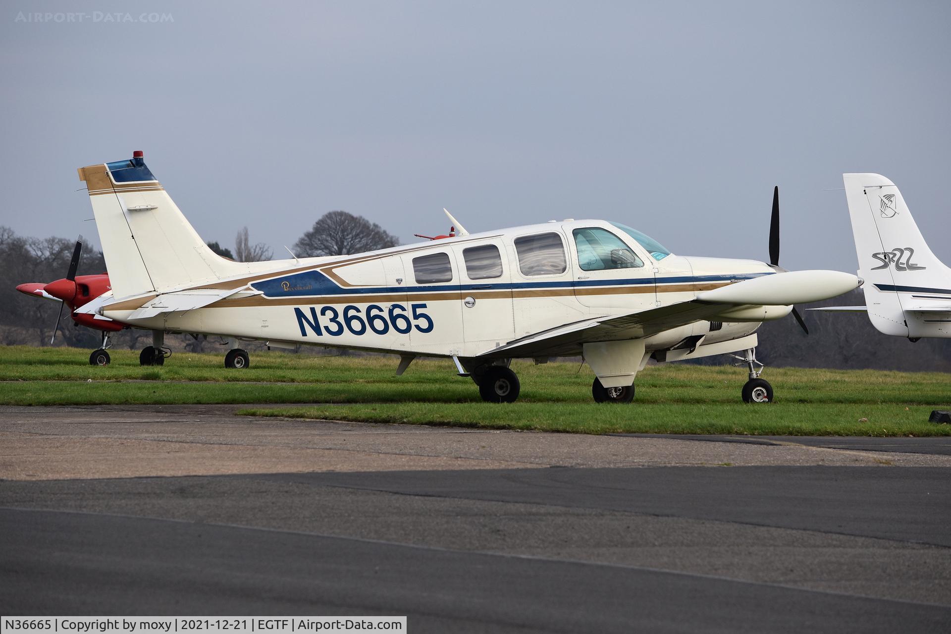 N36665, 1980 Beech A36 Bonanza 36 C/N E-1696, Beech A36 Bonanza at Fairoaks.