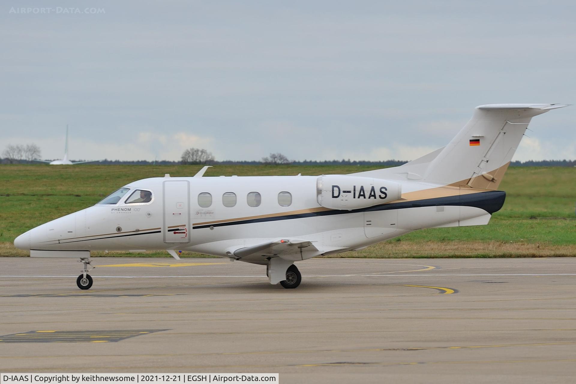 D-IAAS, 2010 Embraer EMB-500 Phenom 100 C/N 50000132, Arriving at Norwich from Nice.