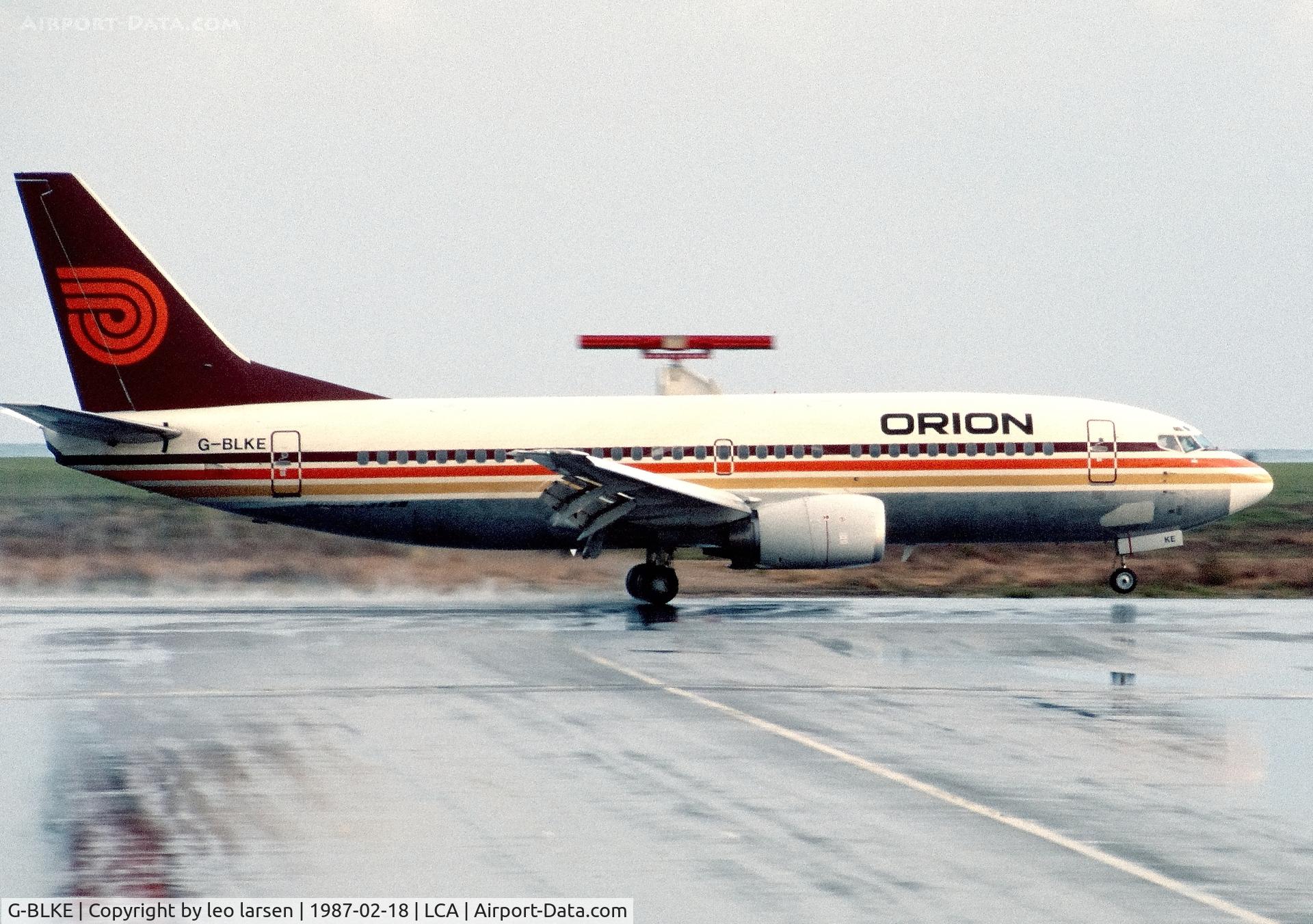 G-BLKE, 1985 Boeing 737-3T5 C/N 23063, Larnaca 18.2.1987