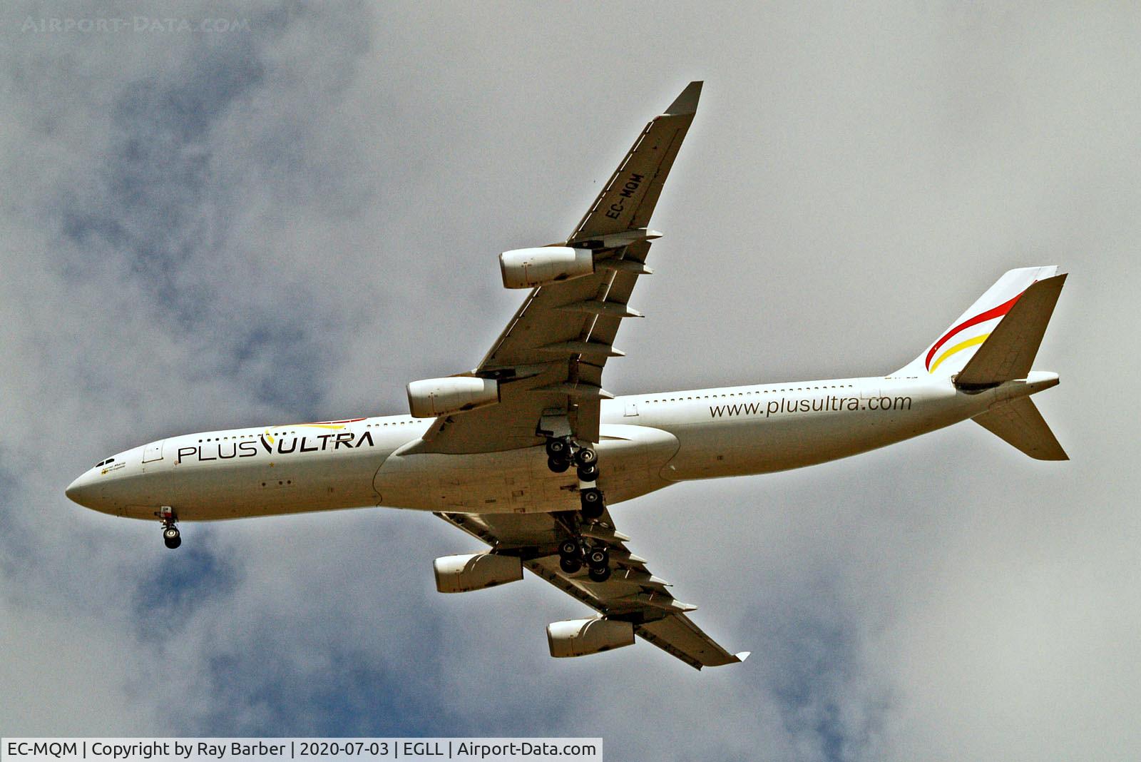 EC-MQM, 2001 Airbus A340-313X C/N 399, EC-MQM   Airbus A340-313 [399] (Plus Ultra Lineas Aereas) Home~G 03/07/2020