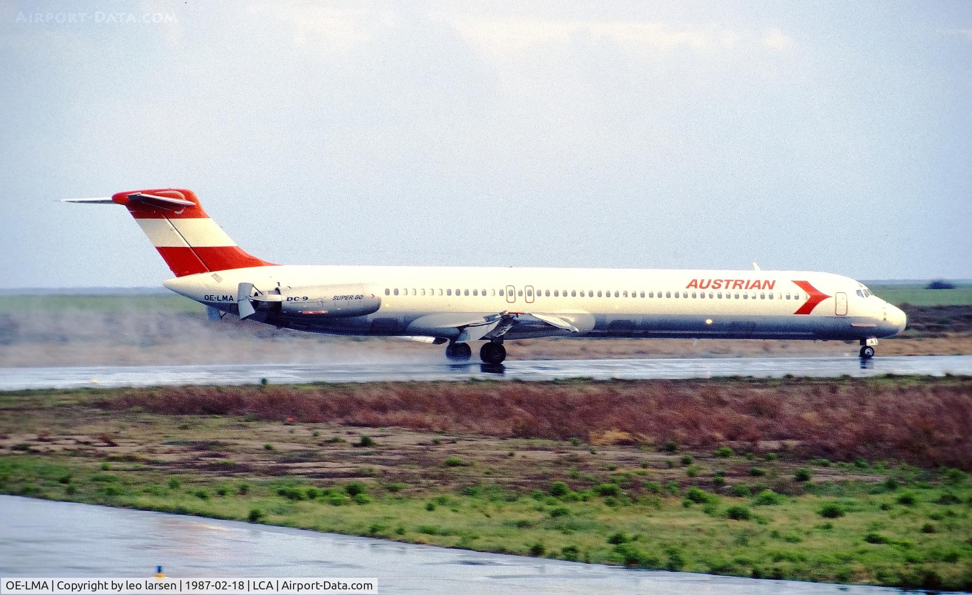 OE-LMA, 1985 McDonnell Douglas MD-82 (DC-9-82) C/N 49278/1183, Larnaca 18.2.1987