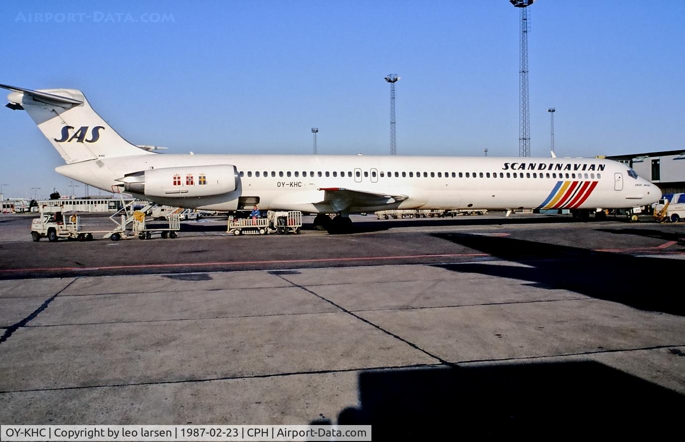 OY-KHC, 1986 McDonnell Douglas MD-82 (DC-9-82) C/N 49436, Copenhagen 23.2.1987