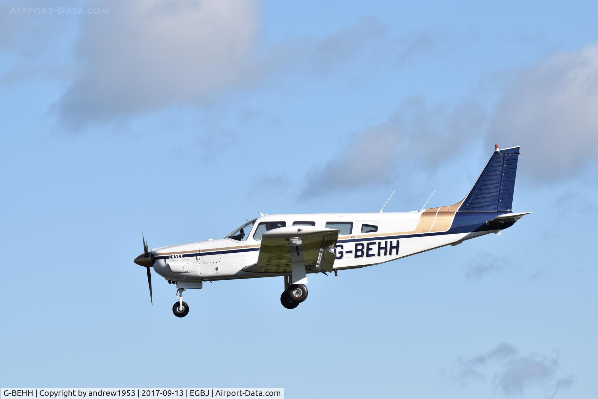 G-BEHH, 1976 Piper PA-32R-300 Cherokee Lance C/N 32R-7680323, G-BEHH at Gloucestershire Airport.