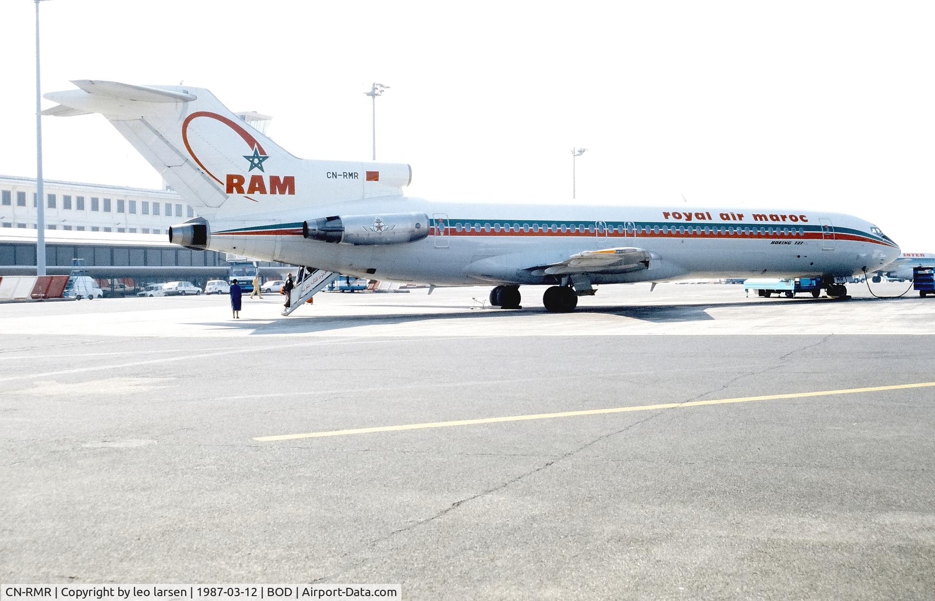 CN-RMR, 1980 Boeing 727-2B6 C/N 22377, Bordeaux  12.3.1987