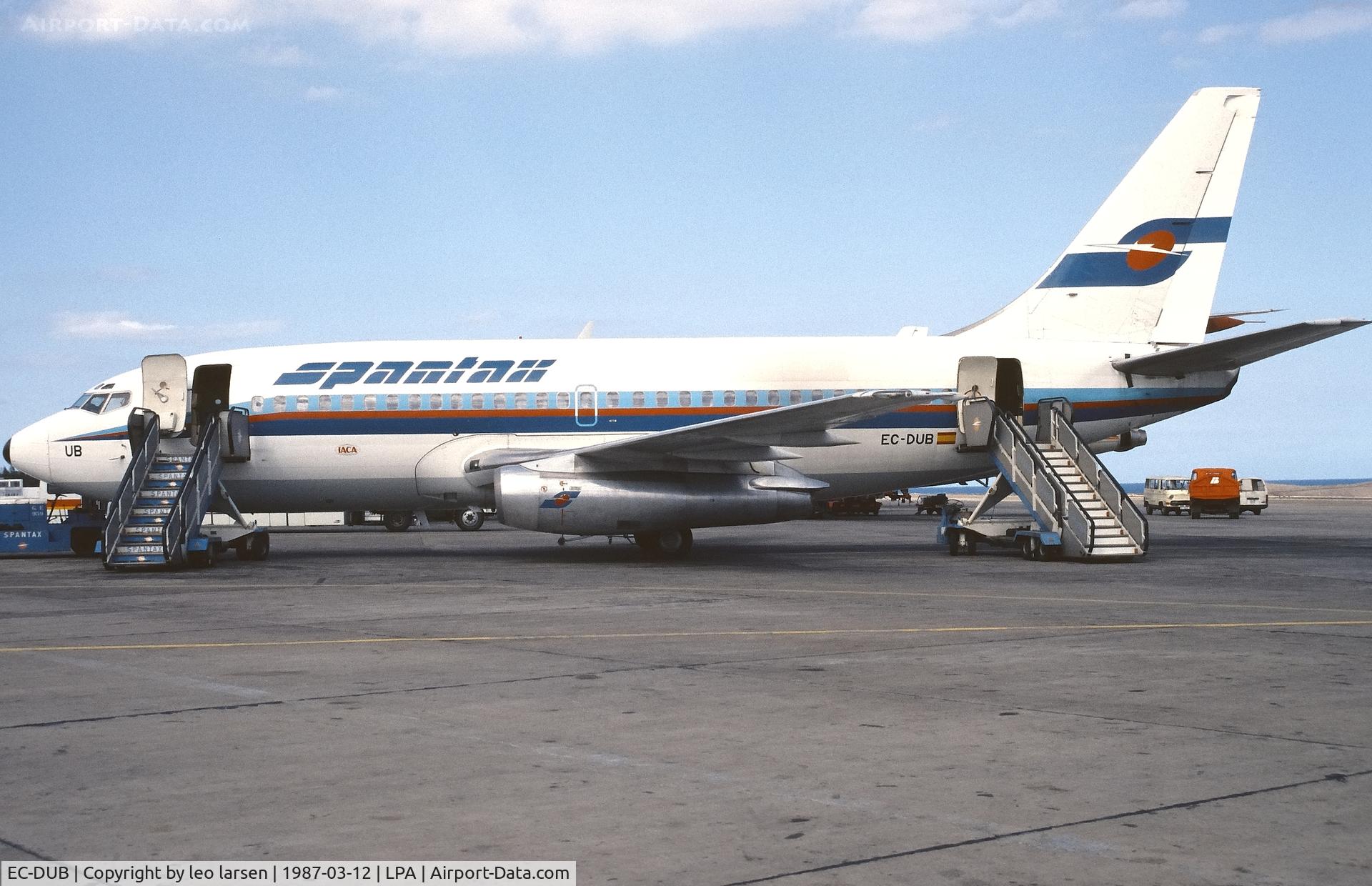 EC-DUB, 1981 Boeing 737-2K5 C/N 22598, Las Palmas 12.3.1987