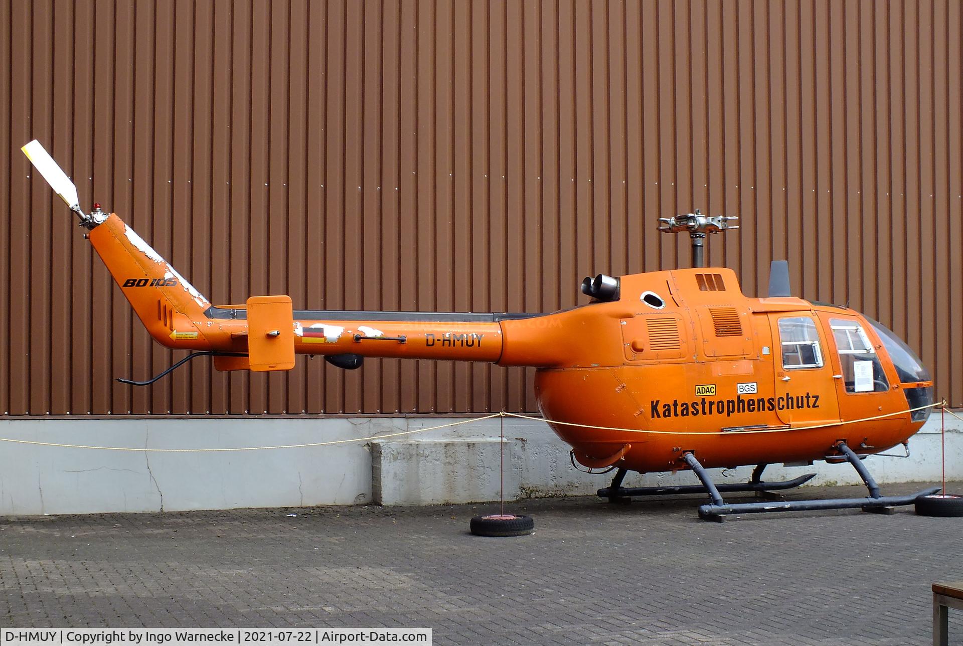 D-HMUY, MBB Bo-105C C/N S-133, MBB Bo 105C (minus main rotor) at the Flugausstellung P. Junior, Hermeskeil