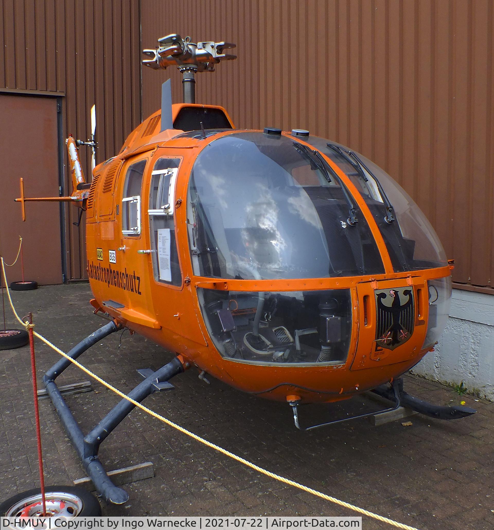 D-HMUY, MBB Bo-105C C/N S-133, MBB Bo 105C (minus main rotor) at the Flugausstellung P. Junior, Hermeskeil