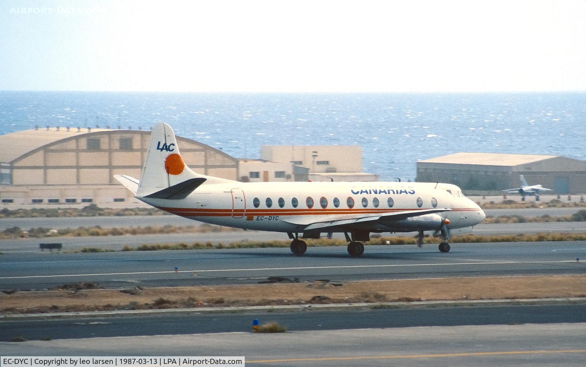 EC-DYC, 1958 Vickers Viscount 806 C/N 262, Las Palmas 13.3.1987