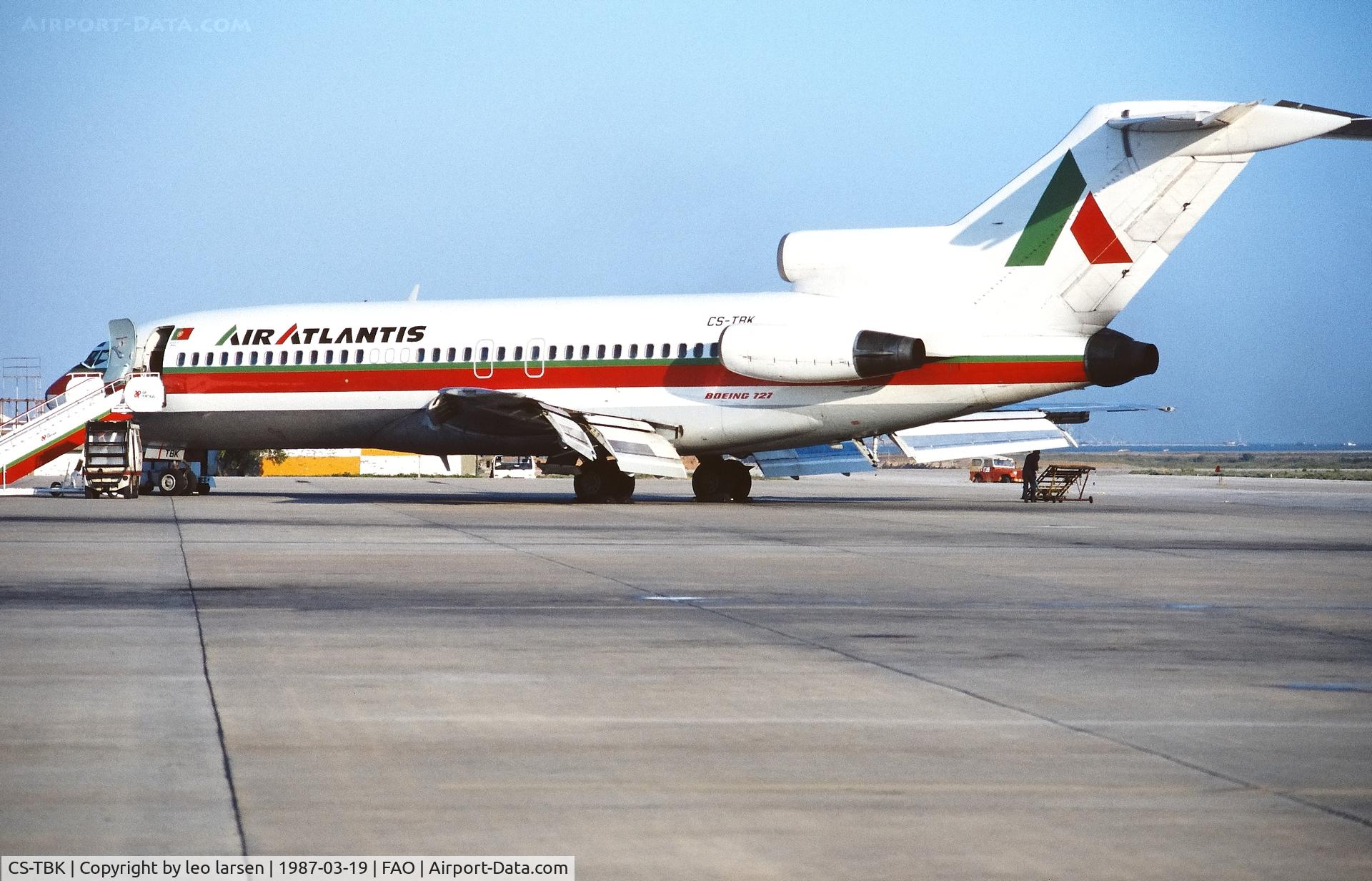 CS-TBK, 1967 Boeing 727-82 C/N 19404, Faro 19.3.1987