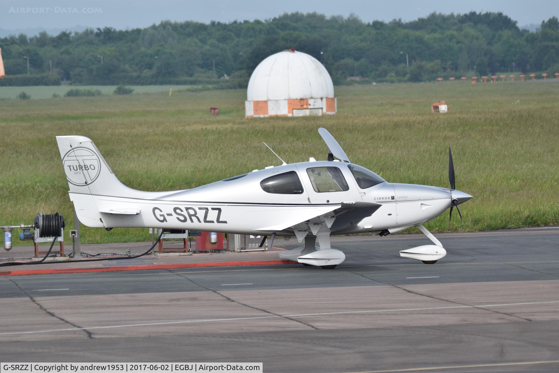 G-SRZZ, 2010 Cirrus SR22 GTS Turbo C/N 3696, G-SRZZ at Gloucestershire Airport.