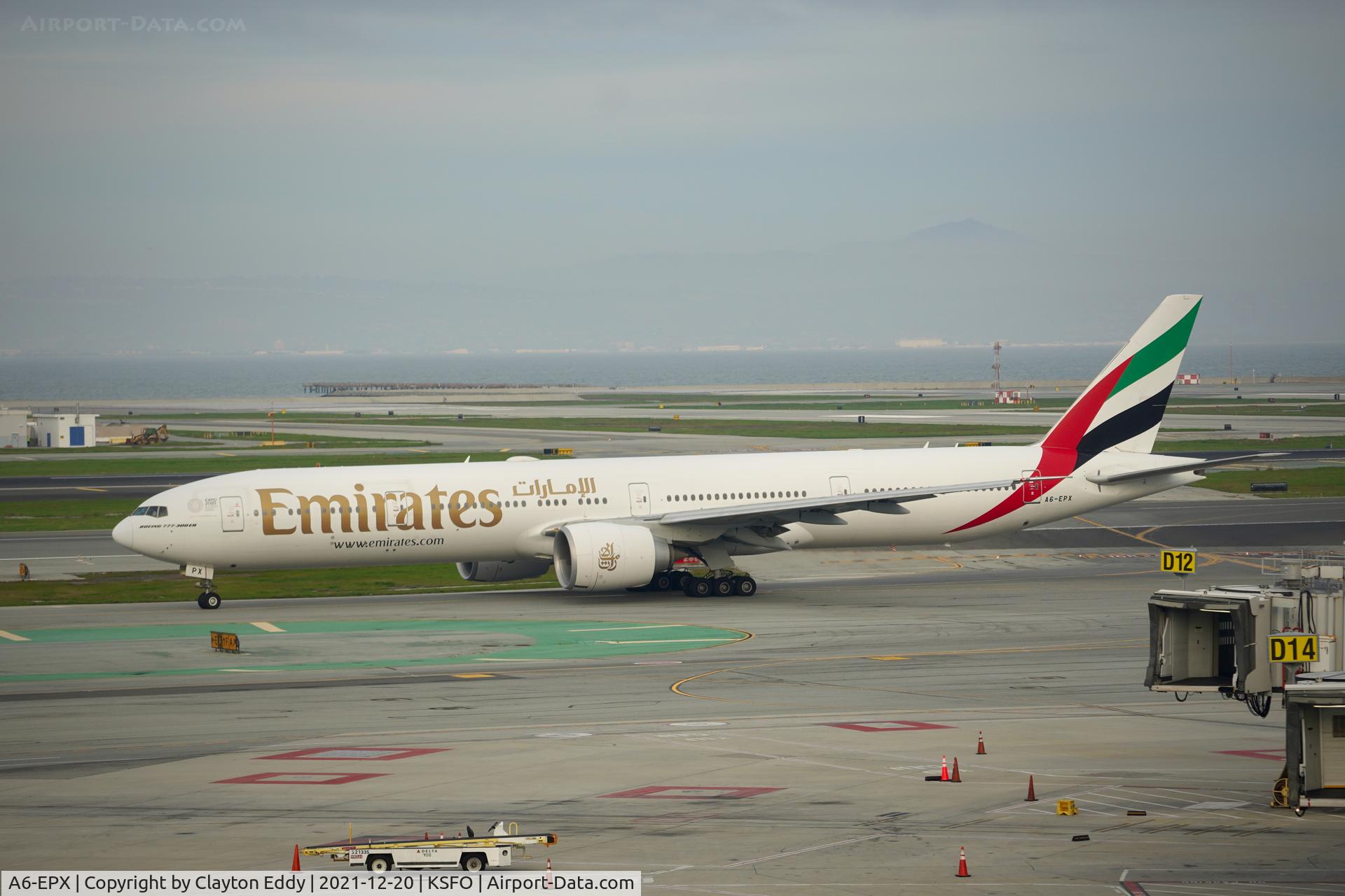 A6-EPX, 2016 Boeing 777-31H/ER C/N 42343, Pic taken from SkyTerrace SFO 2021.