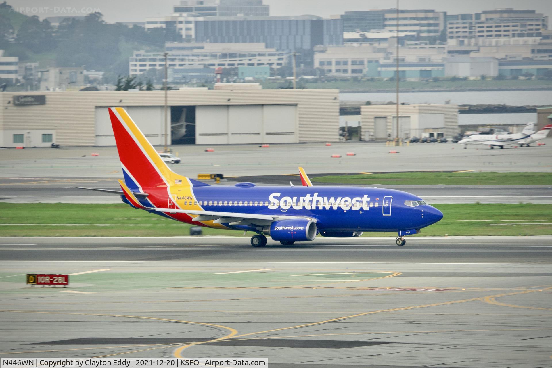 N446WN, 2003 Boeing 737-7H4 C/N 29842, Pic taken from SkyTerrace SFO 2021.