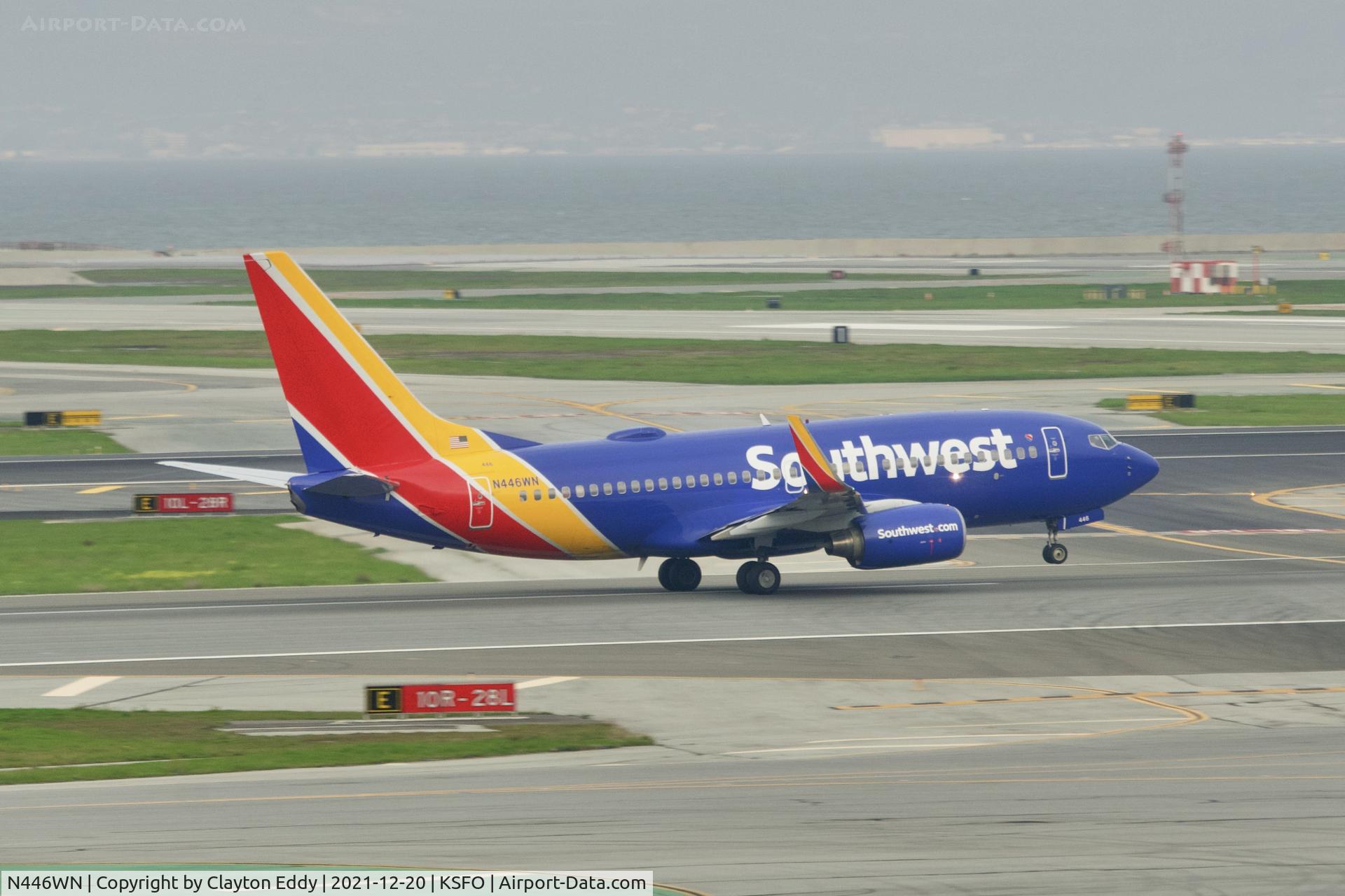 N446WN, 2003 Boeing 737-7H4 C/N 29842, Pic taken from SkyTerrace SFO 2021.