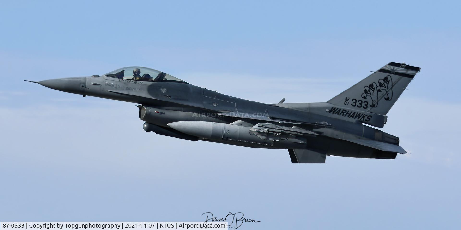 87-0333, 1987 General Dynamics F-16C Fighting Falcon C/N 5C-594, WARHAWK11