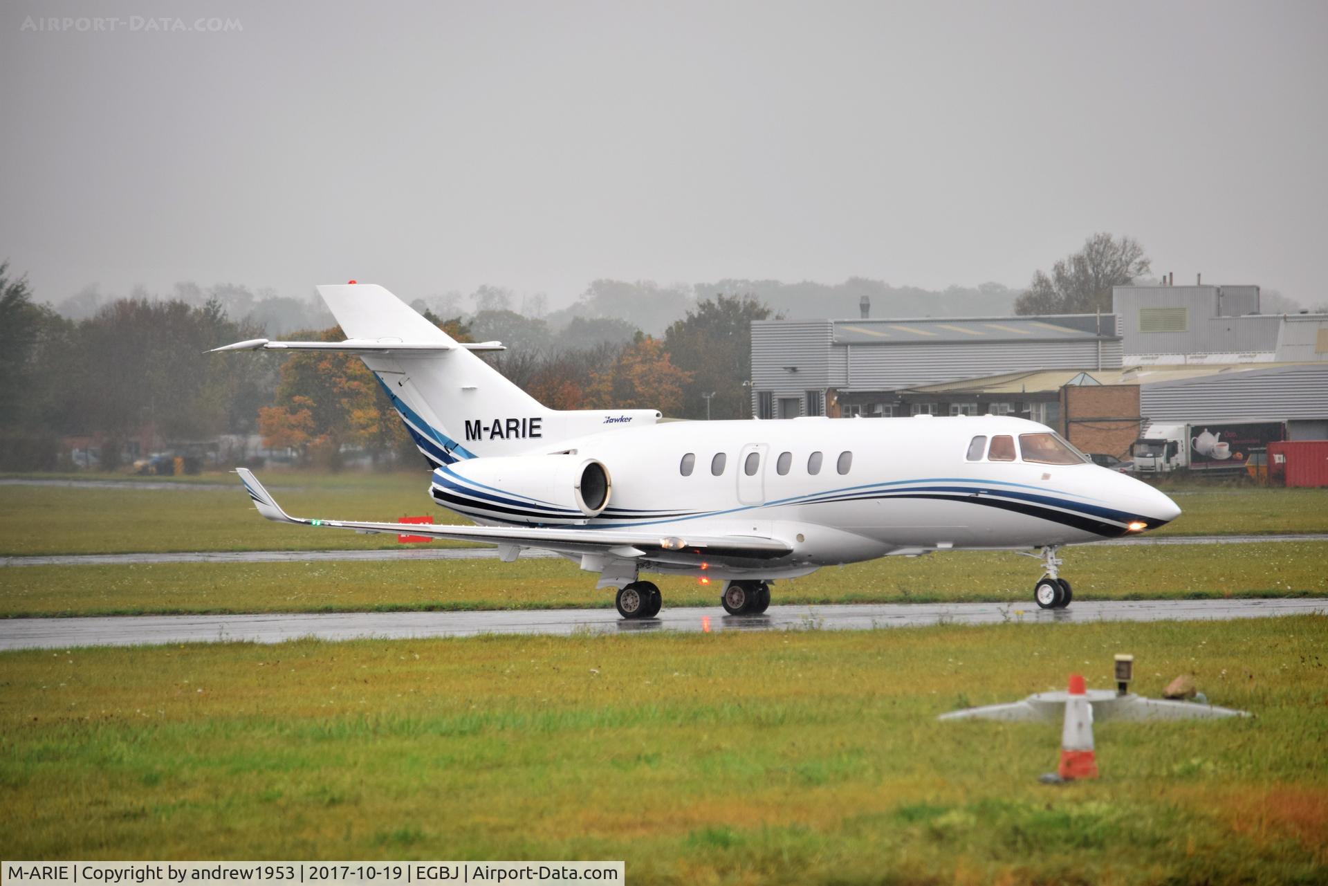 M-ARIE, 2002 Raytheon Hawker 800XP C/N 258600, M-ARIE at Gloucestershire Airport.