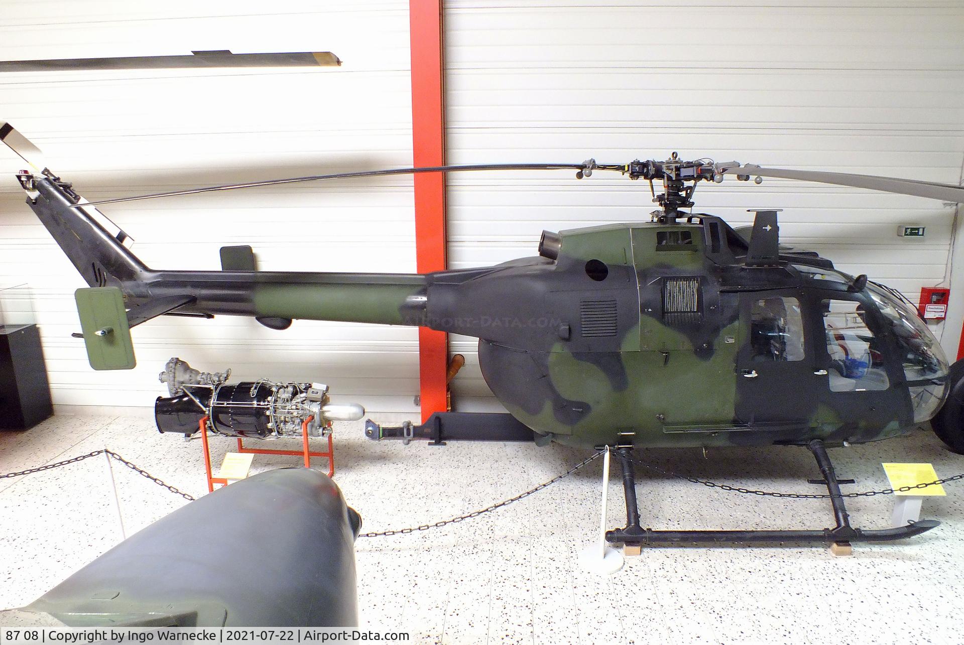 87 08, MBB Bo.105P C/N 6108, MBB Bo 105P PAH-1 at the Flugausstellung P. Junior, Hermeskeil