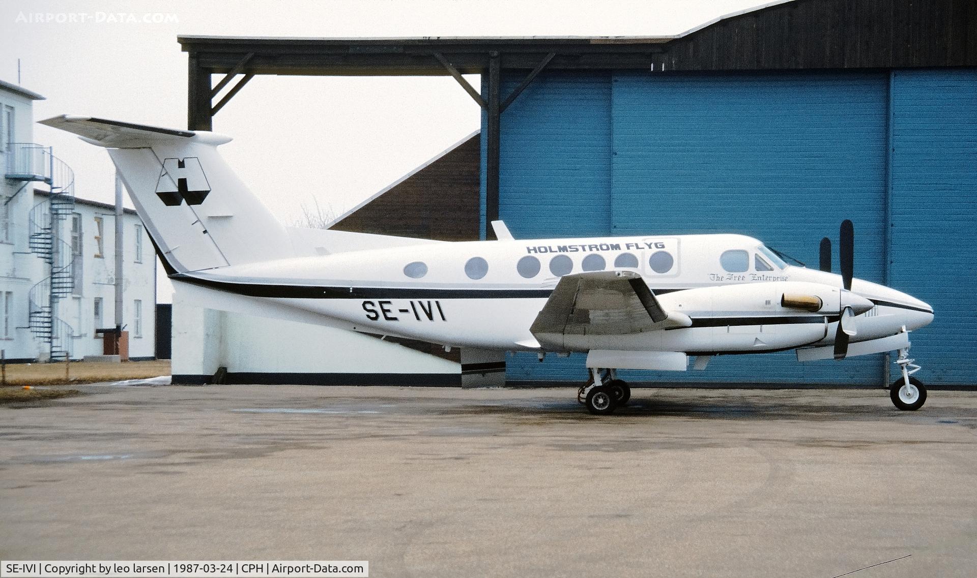 SE-IVI, 1979 Beech 200 King Air C/N BB-480, Copenhagen 24.3.1987.To N988GA