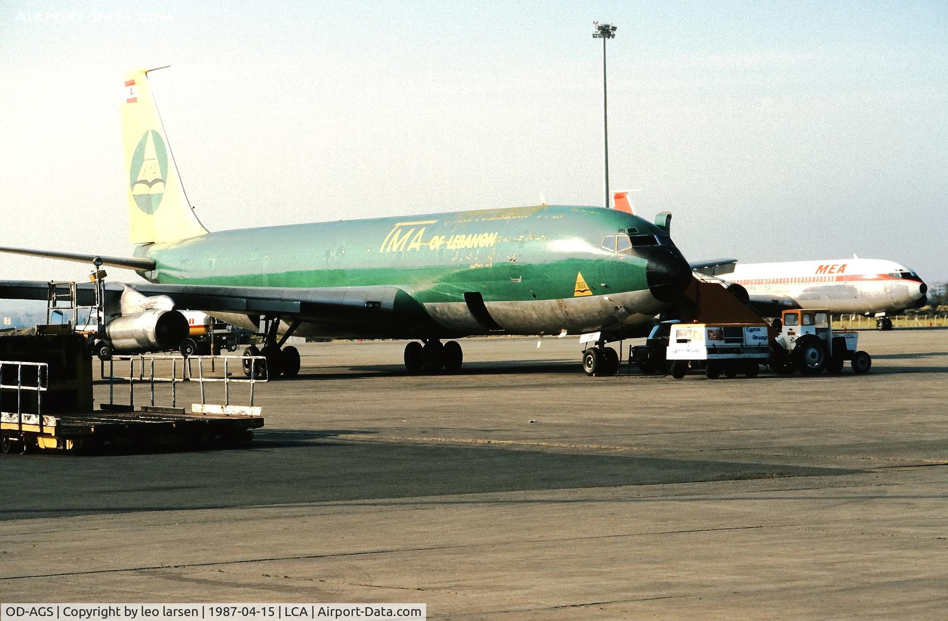 OD-AGS, 1967 Boeing 707-331C C/N 19214, Larnaca 15.4.1987
