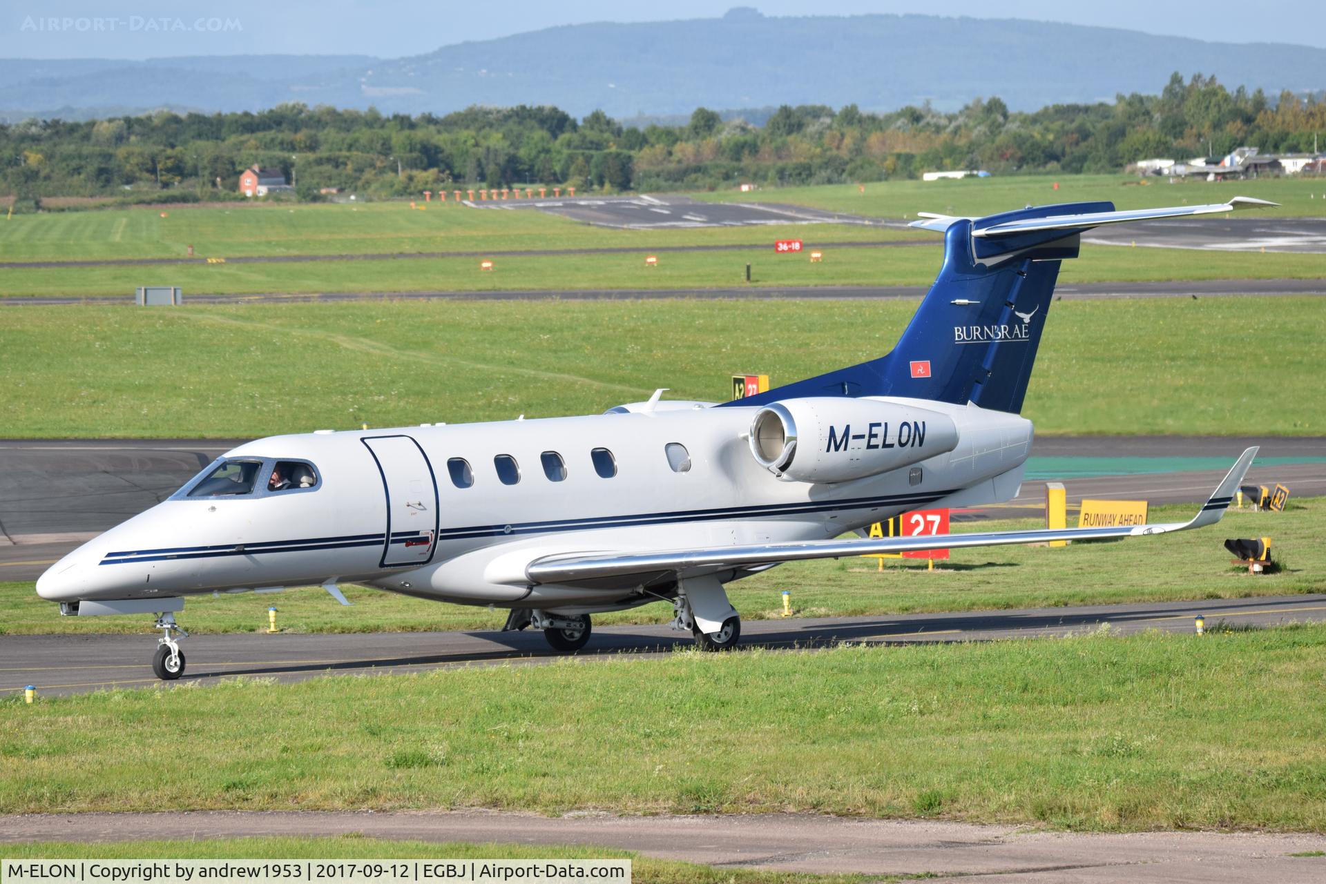 M-ELON, 2014 Embraer Phenom 300 C/N 50500197, M-ELON at Gloucestershire Airport.