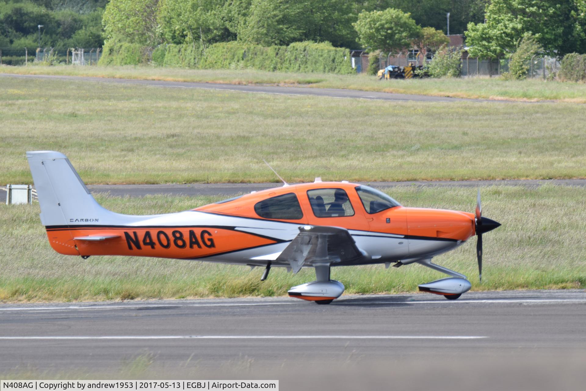N408AG, 2016 Cirrus SR-22T C/N 1450, N408AG at Gloucestershire Airport.