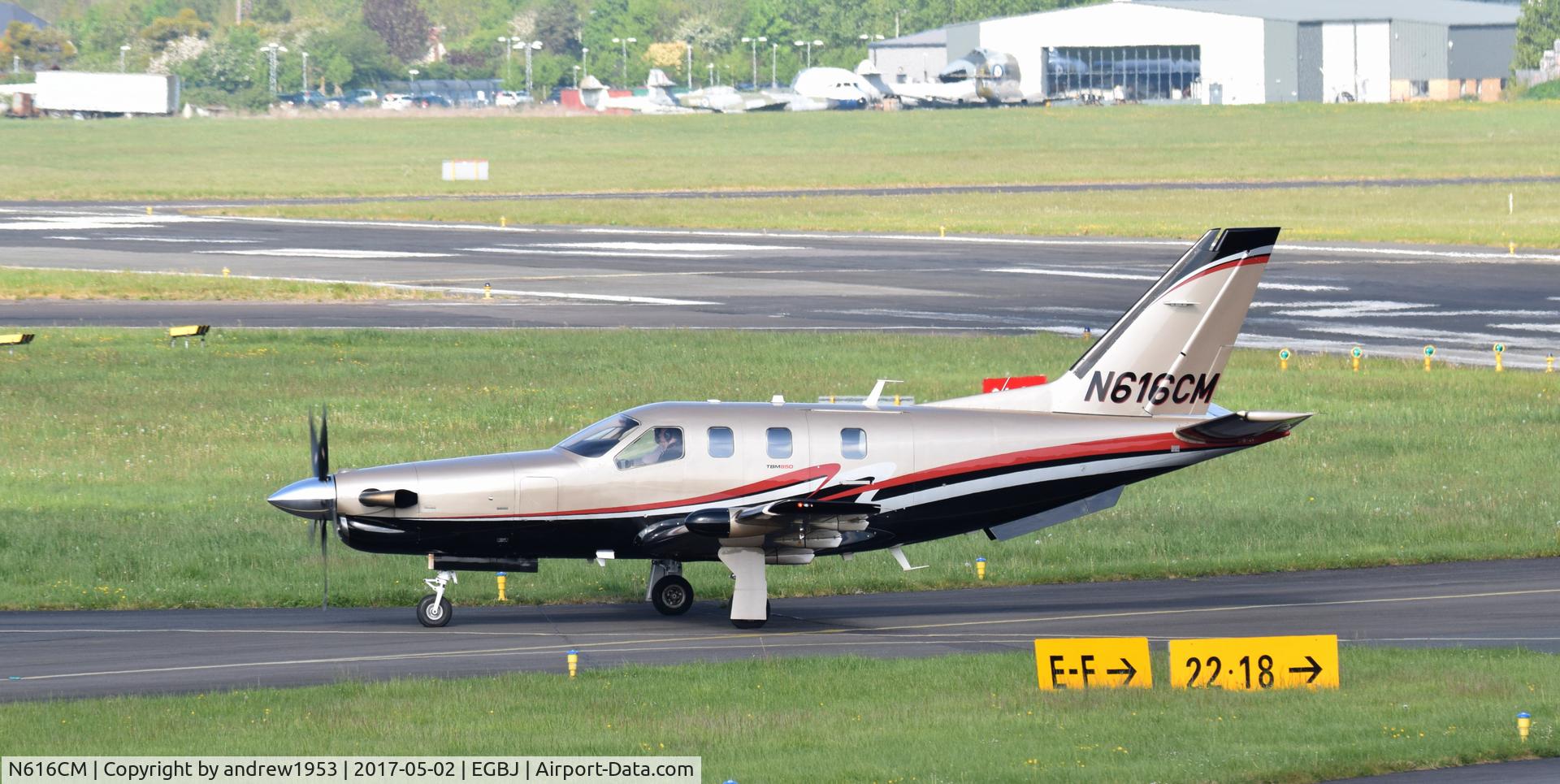 N616CM, 2010 Socata TBM-850 C/N 540, N616CM at Gloucestershire Airport.