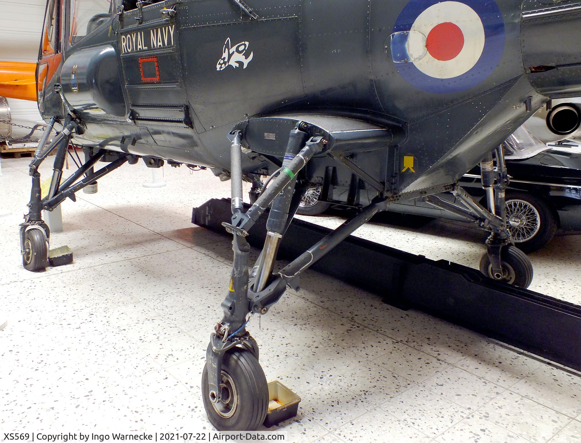 XS569, Westland Wasp HAS.1 C/N F9580, Westland Wasp HAS1 (rotor blades dismounted) at the Flugausstellung P. Junior, Hermeskeil