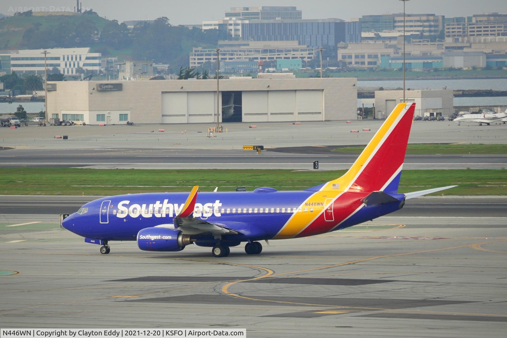 N446WN, 2003 Boeing 737-7H4 C/N 29842, Pic taken form SkyTerrace SFO 2021.