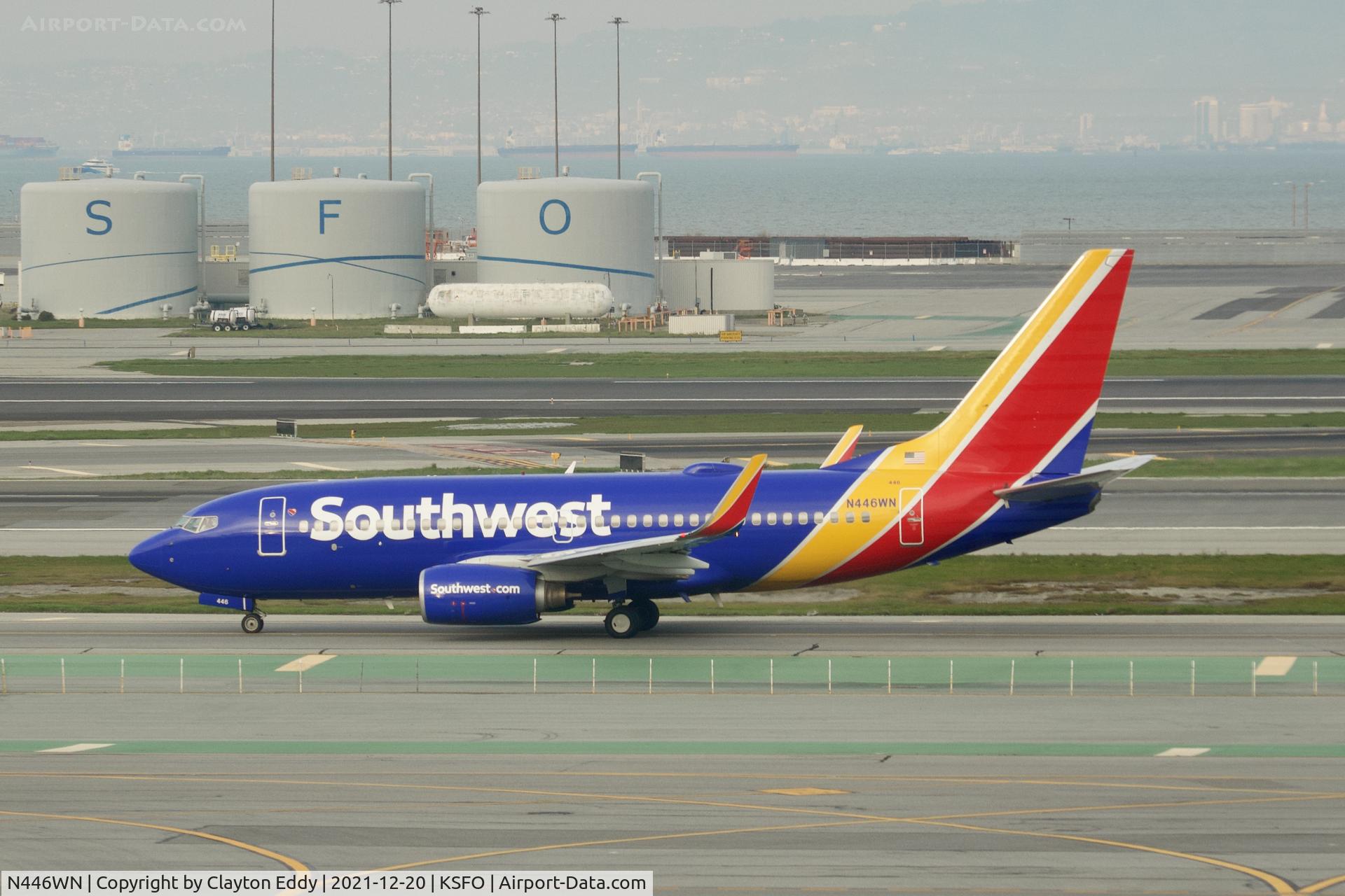 N446WN, 2003 Boeing 737-7H4 C/N 29842, Pic taken from SkyTerrace SFO 2021.